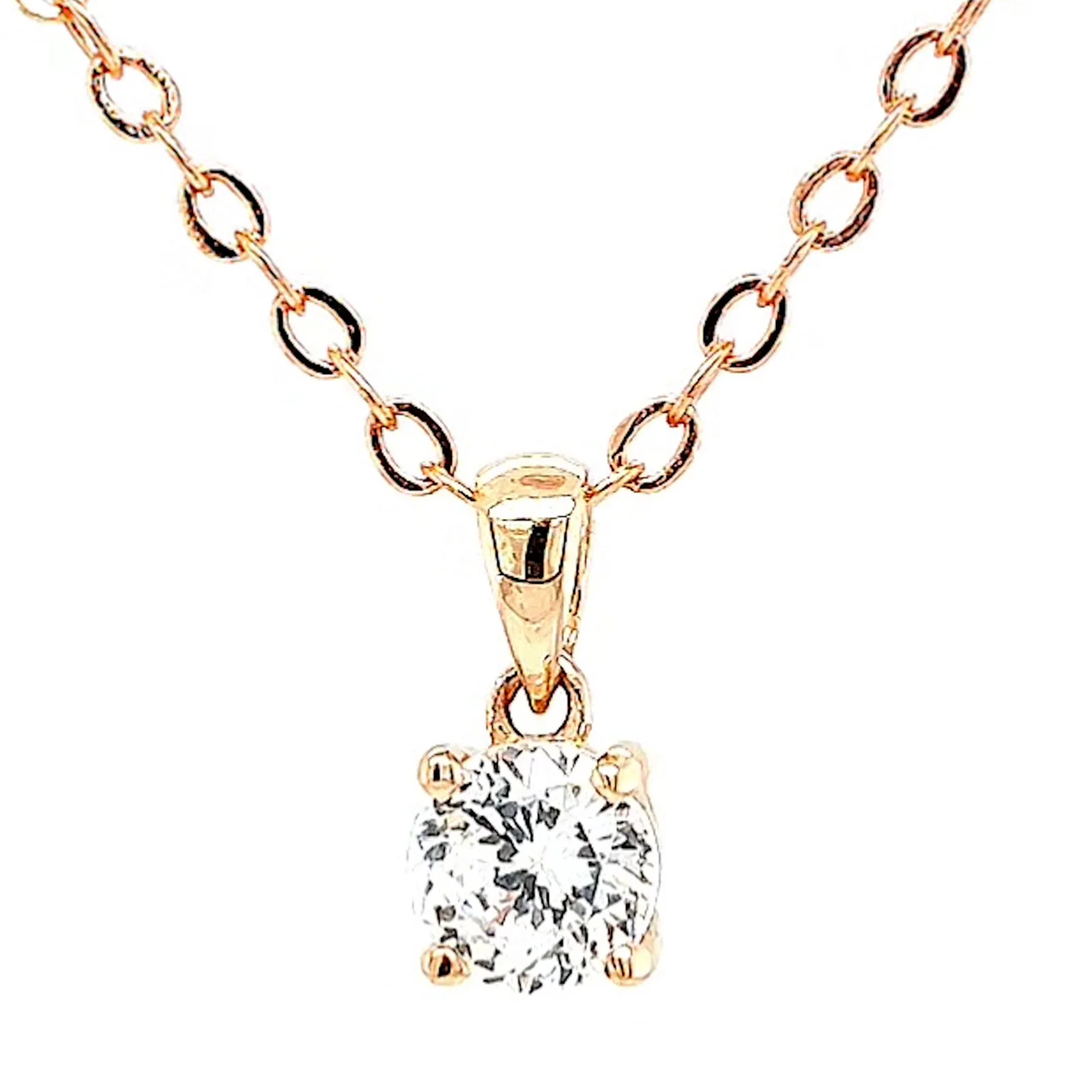 HUSH 9ct Rose Gold Round Brilliant Cut with 1/2 CARAT of Diamond Simulants Pendant - Image 4