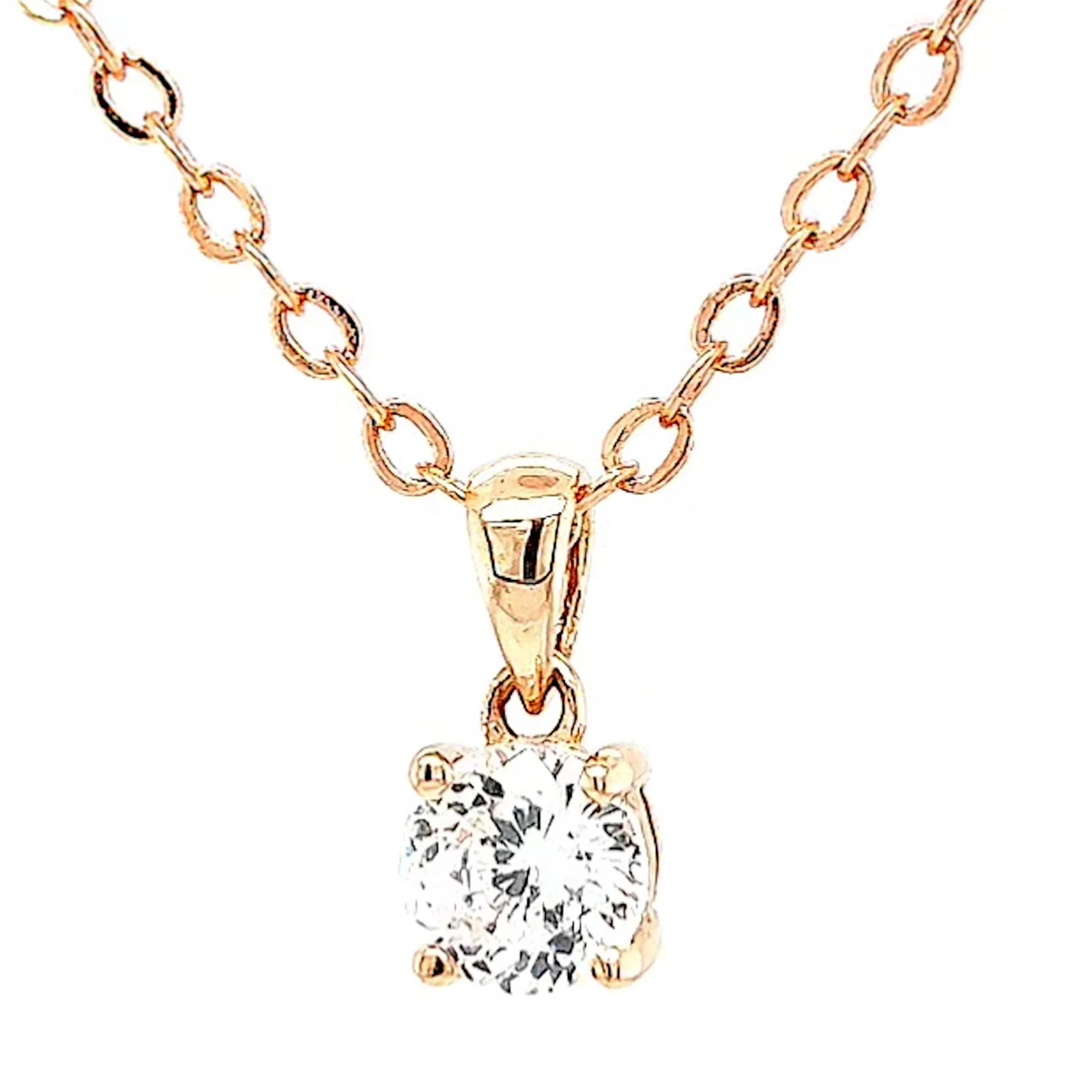 HUSH 9ct Rose Gold Round Brilliant Cut with 1/2 CARAT of Diamond Simulants Pendant - Image 5