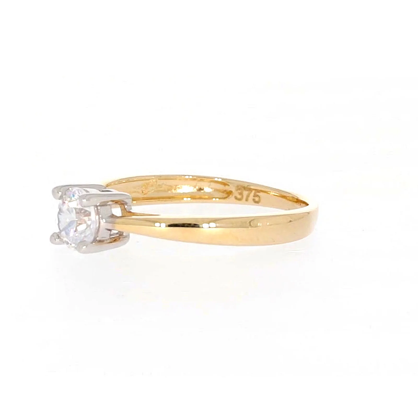 HUSH 9ct Two Tone Gold Round Brilliant Cut with 1/2 CARAT of Diamond Simulants Ring - Image 12