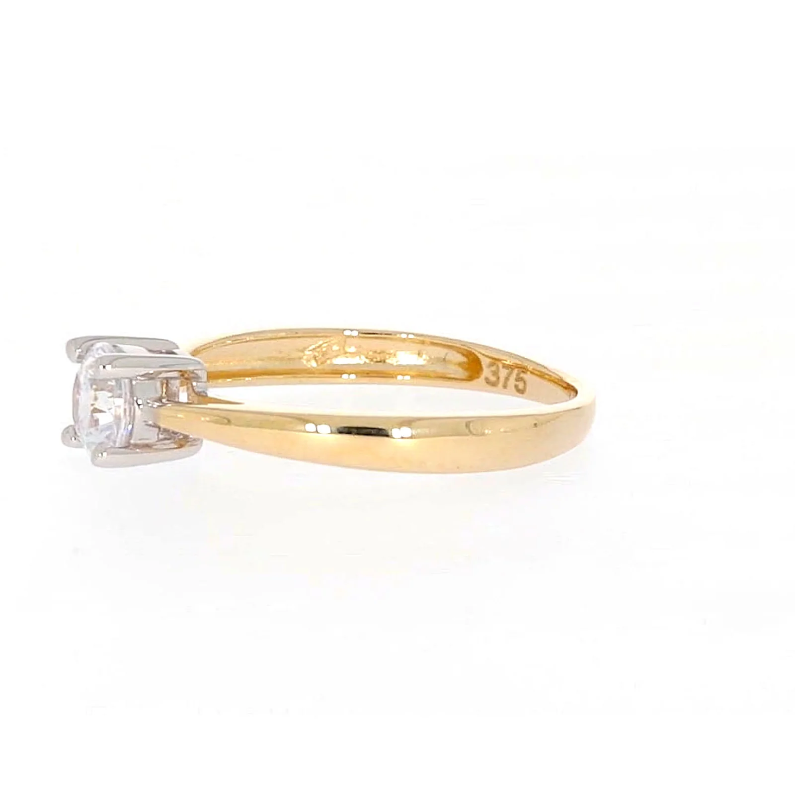 HUSH 9ct Two Tone Gold Round Brilliant Cut with 1/2 CARAT of Diamond Simulants Ring - Image 15