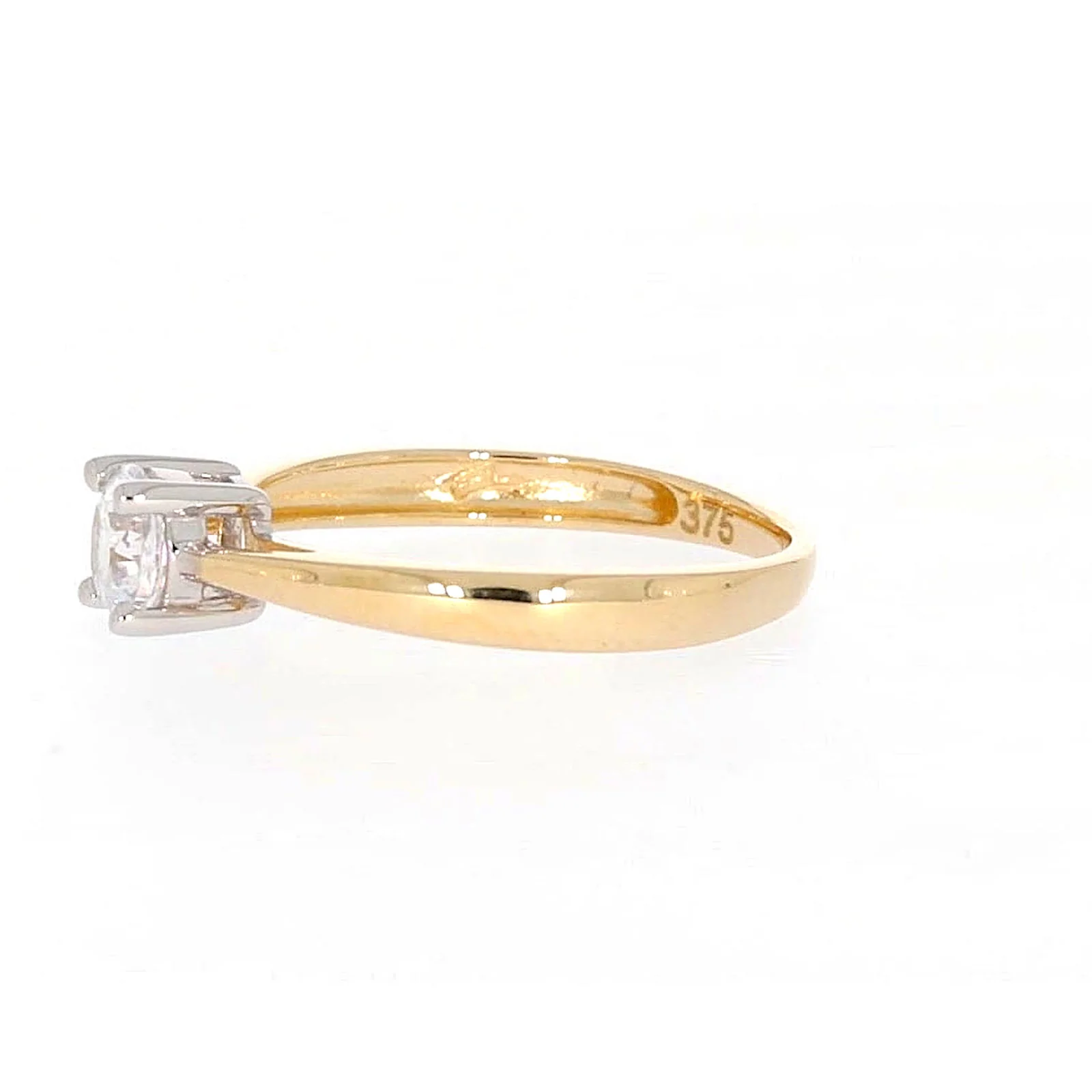 HUSH 9ct Two Tone Gold Round Brilliant Cut with 1/2 CARAT of Diamond Simulants Ring - Image 16
