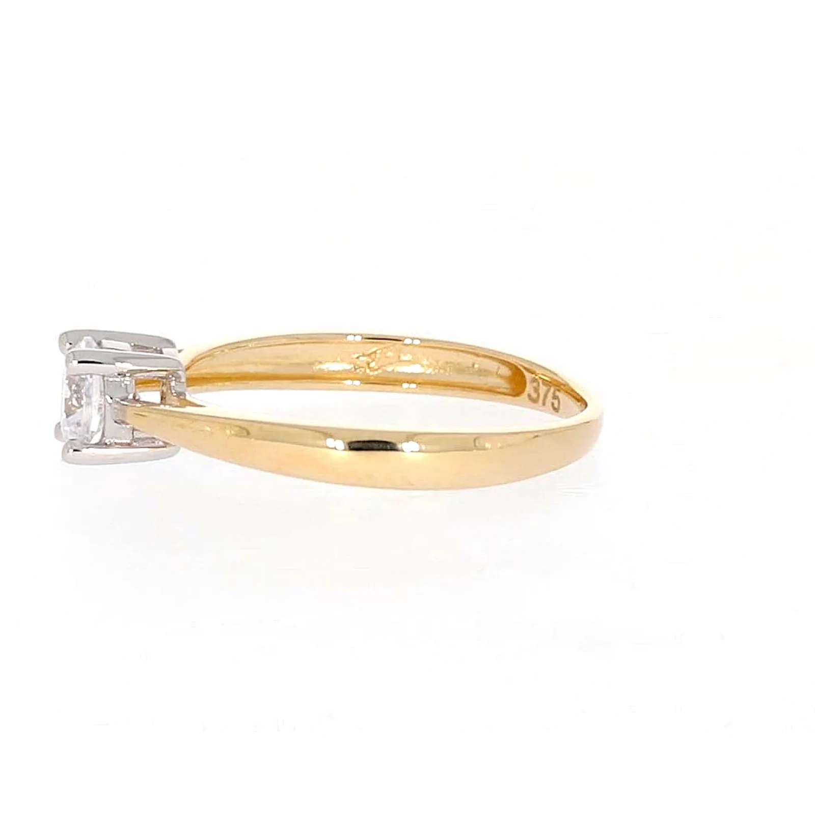 HUSH 9ct Two Tone Gold Round Brilliant Cut with 1/2 CARAT of Diamond Simulants Ring - Image 18