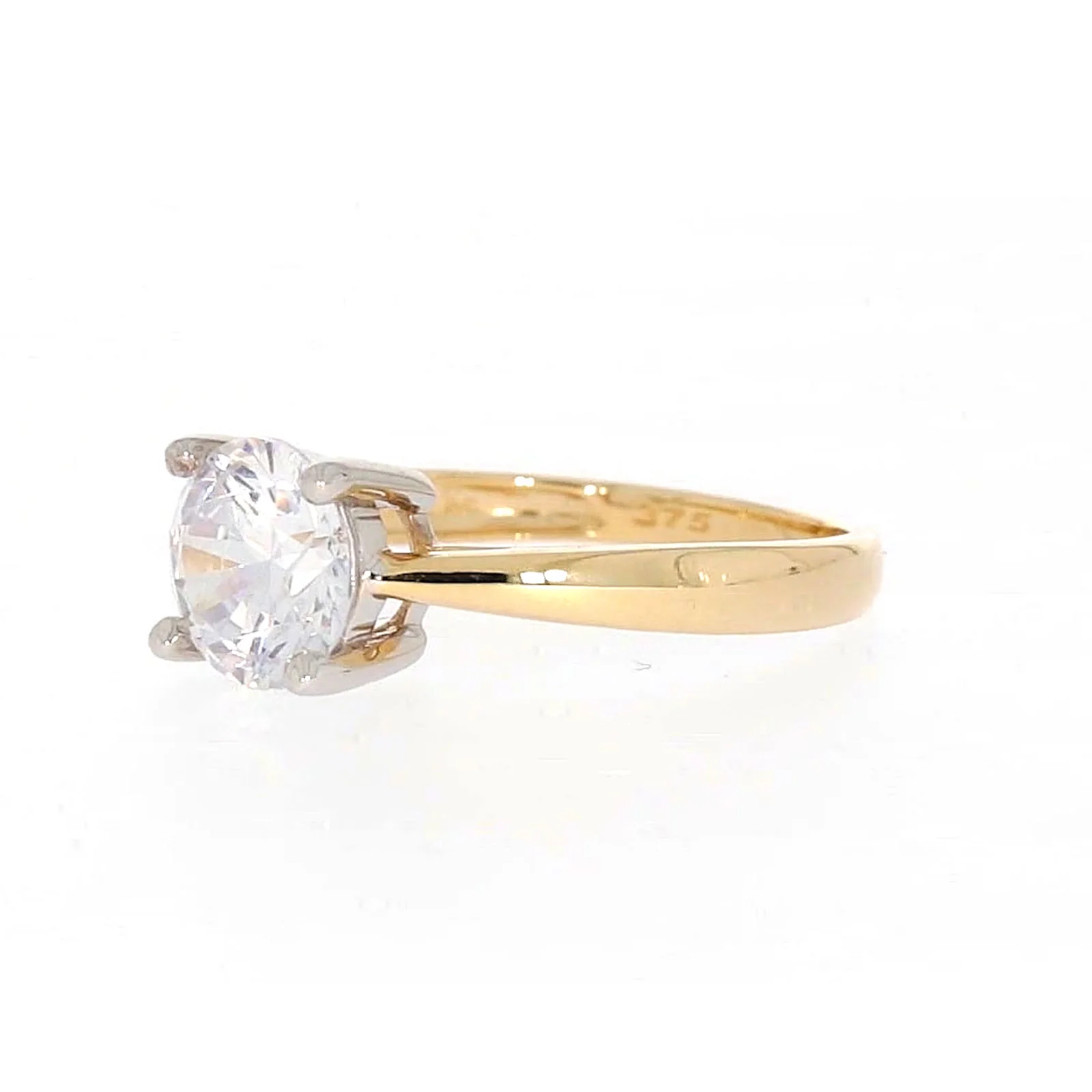 HUSH 9ct Two Tone Gold Round Brilliant Cut with 1 1/2 CARAT of Diamond Simulants Ring - Image 10
