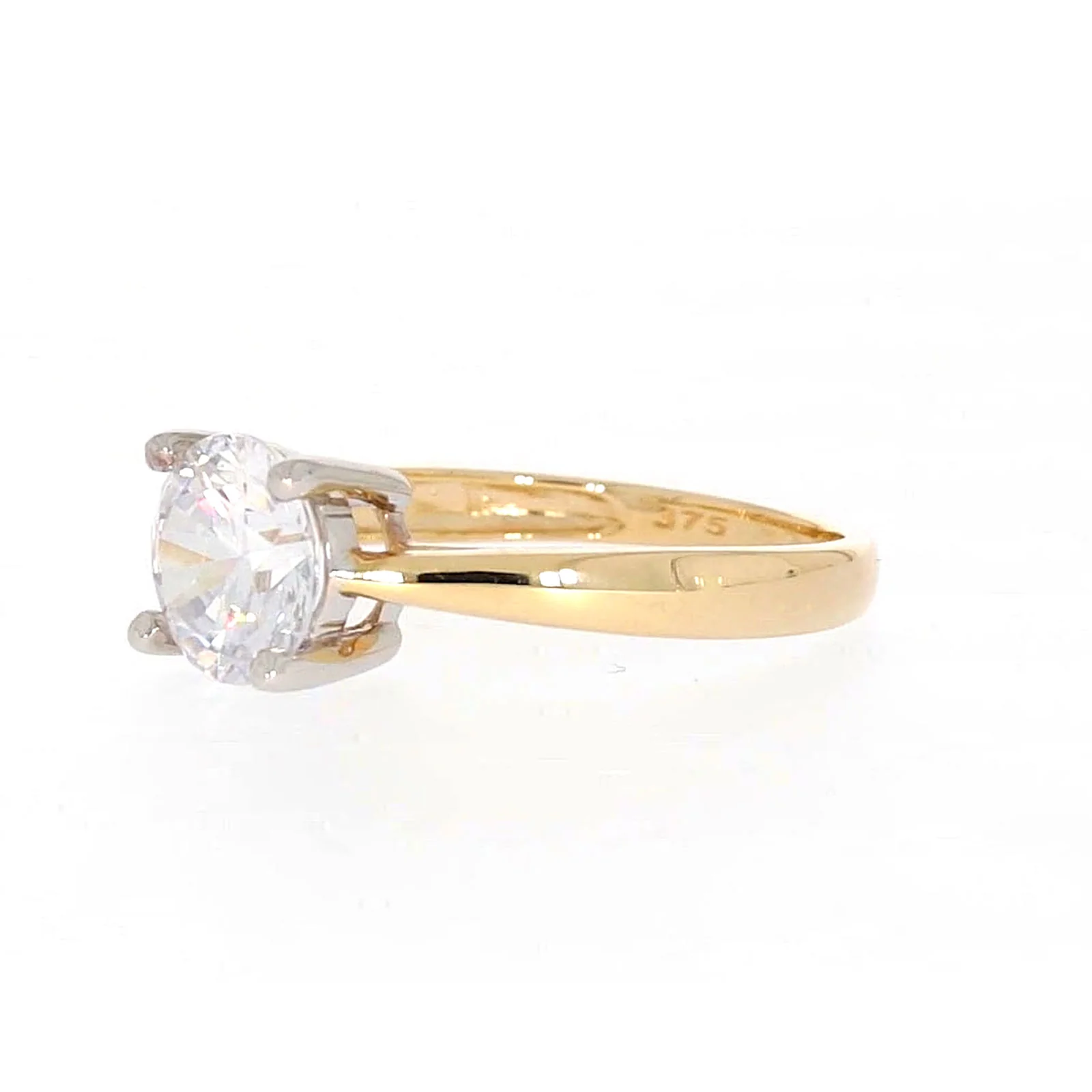 HUSH 9ct Two Tone Gold Round Brilliant Cut with 1 1/2 CARAT of Diamond Simulants Ring - Image 11