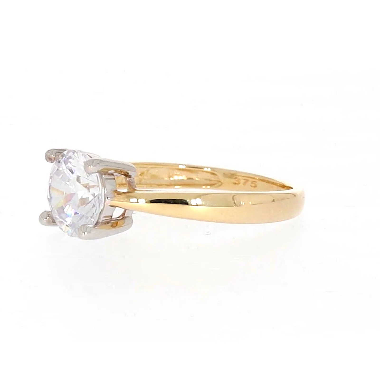 HUSH 9ct Two Tone Gold Round Brilliant Cut with 1 1/2 CARAT of Diamond Simulants Ring - Image 12