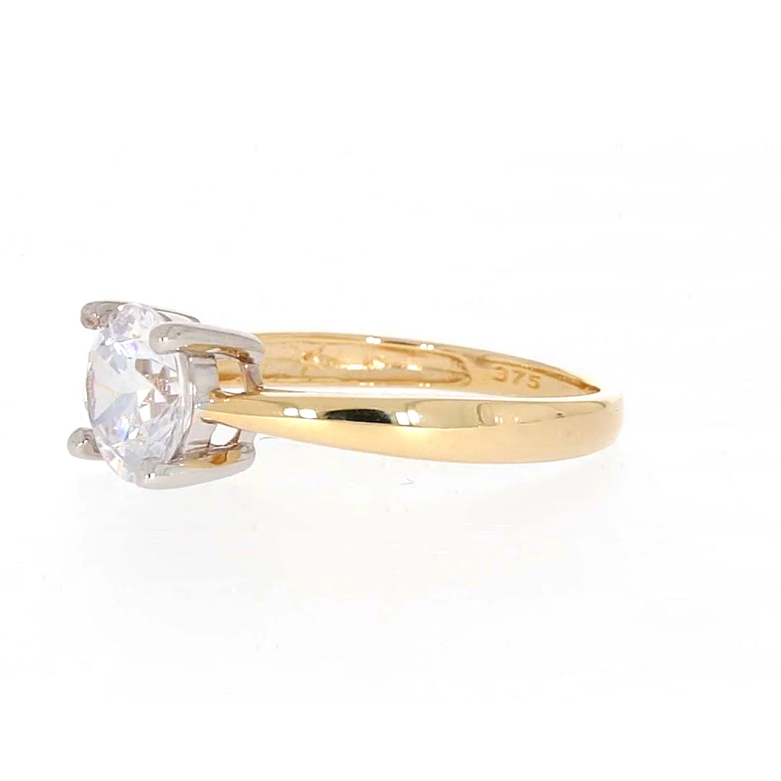 HUSH 9ct Two Tone Gold Round Brilliant Cut with 1 1/2 CARAT of Diamond Simulants Ring - Image 13