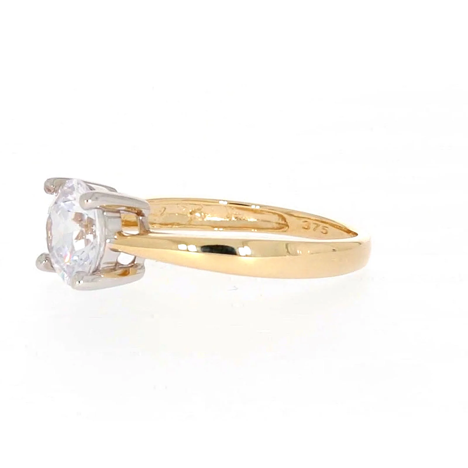 HUSH 9ct Two Tone Gold Round Brilliant Cut with 1 1/2 CARAT of Diamond Simulants Ring - Image 14
