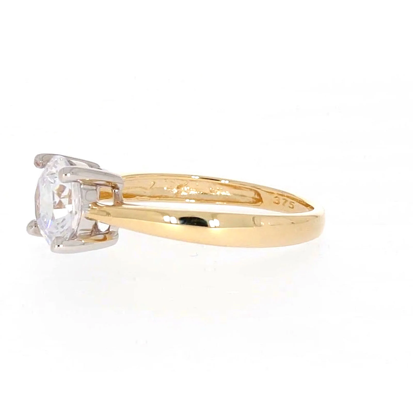 HUSH 9ct Two Tone Gold Round Brilliant Cut with 1 1/2 CARAT of Diamond Simulants Ring - Image 15