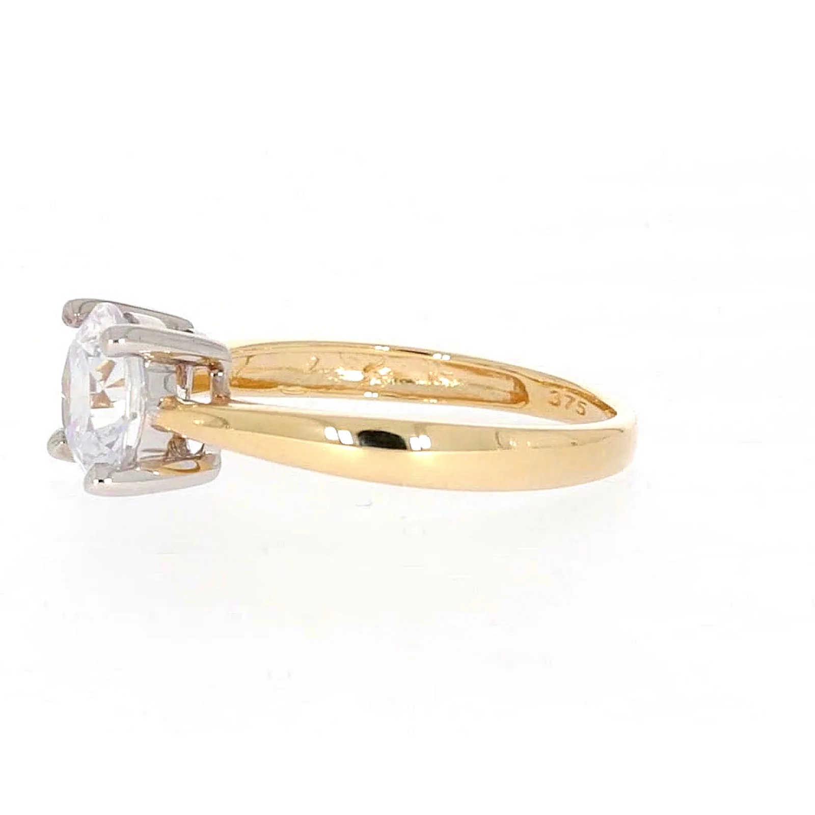 HUSH 9ct Two Tone Gold Round Brilliant Cut with 1 1/2 CARAT of Diamond Simulants Ring - Image 16