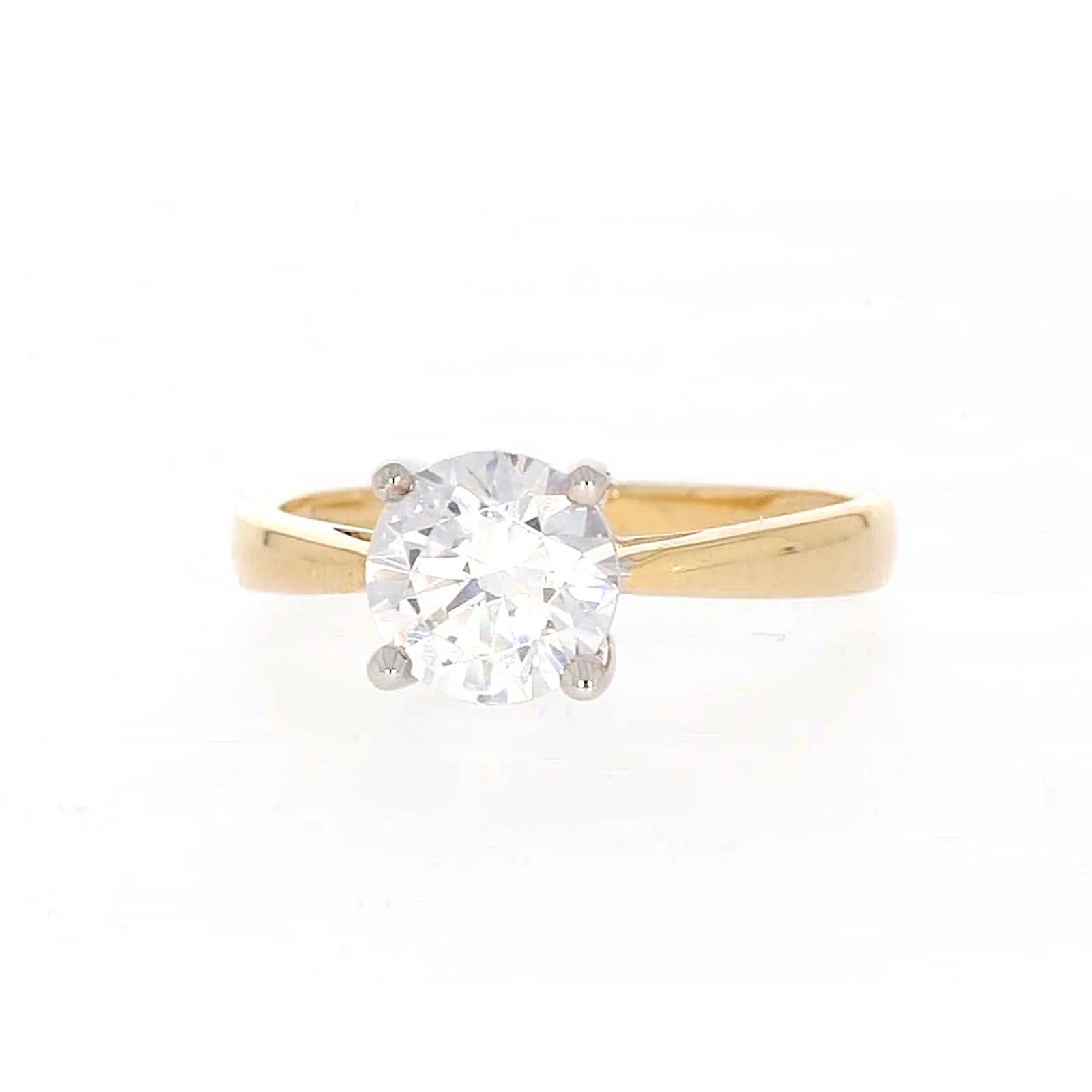 HUSH 9ct Two Tone Gold Round Brilliant Cut with 1 1/2 CARAT of Diamond Simulants Ring - Image 3
