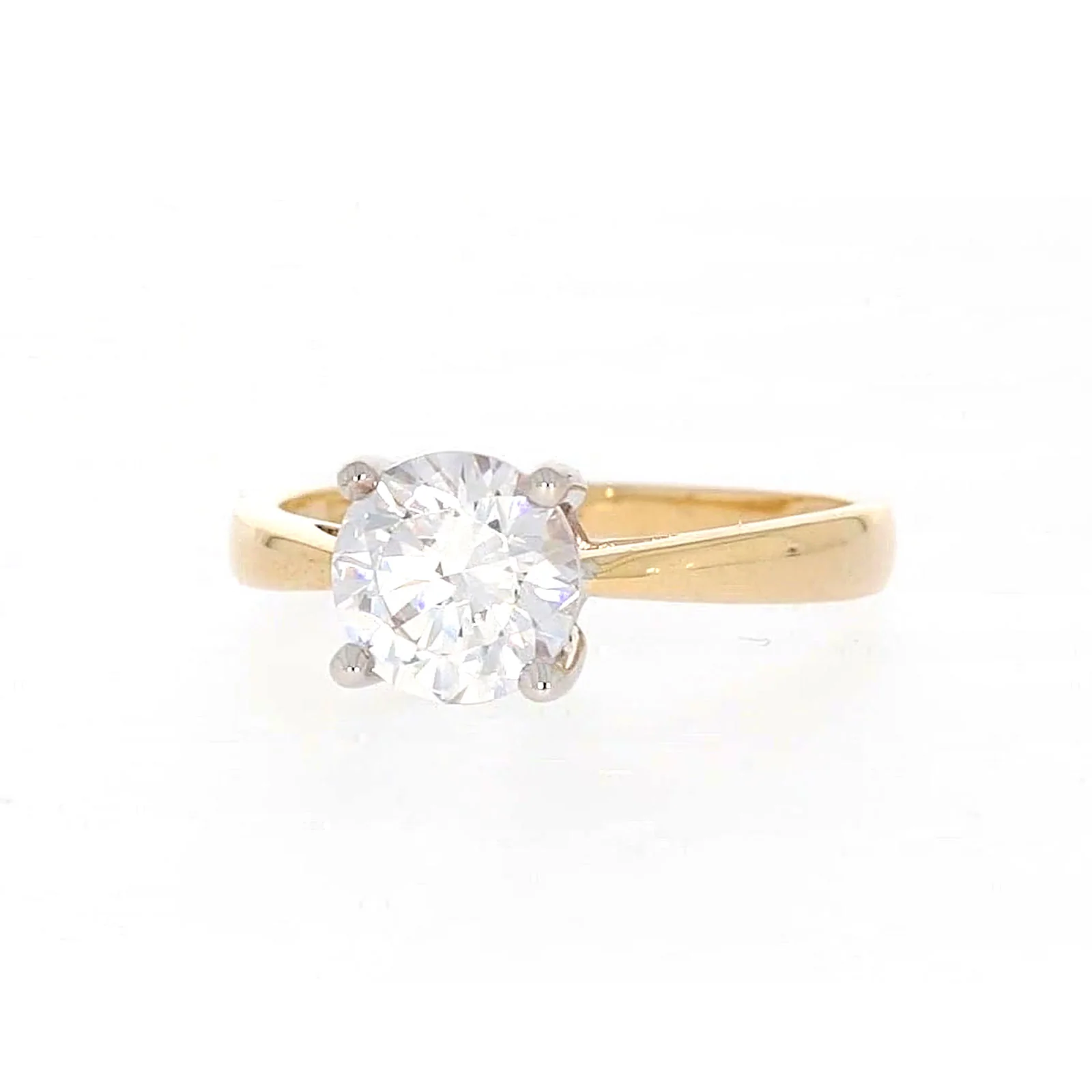 HUSH 9ct Two Tone Gold Round Brilliant Cut with 1 1/2 CARAT of Diamond Simulants Ring - Image 4