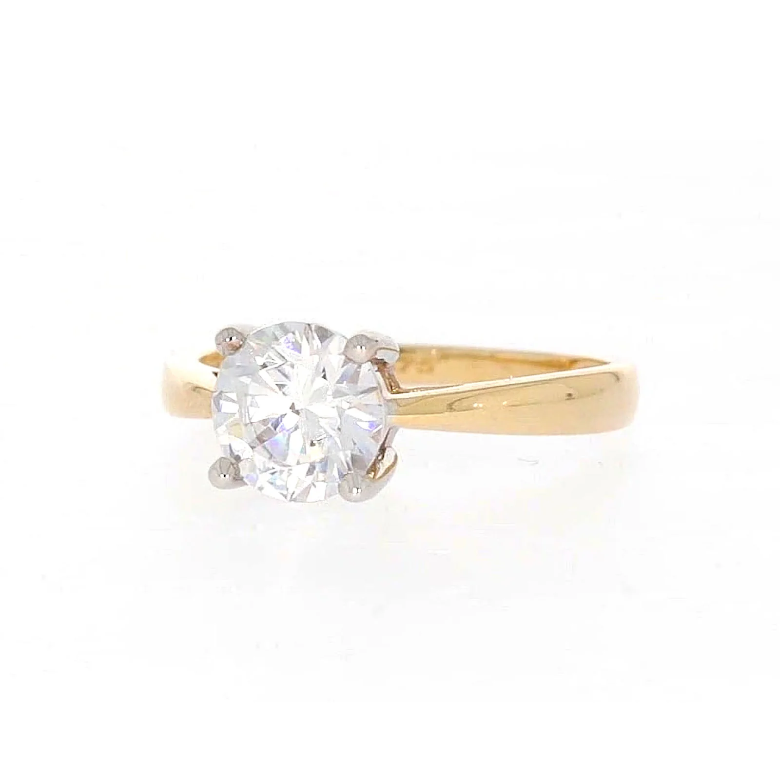 HUSH 9ct Two Tone Gold Round Brilliant Cut with 1 1/2 CARAT of Diamond Simulants Ring - Image 5