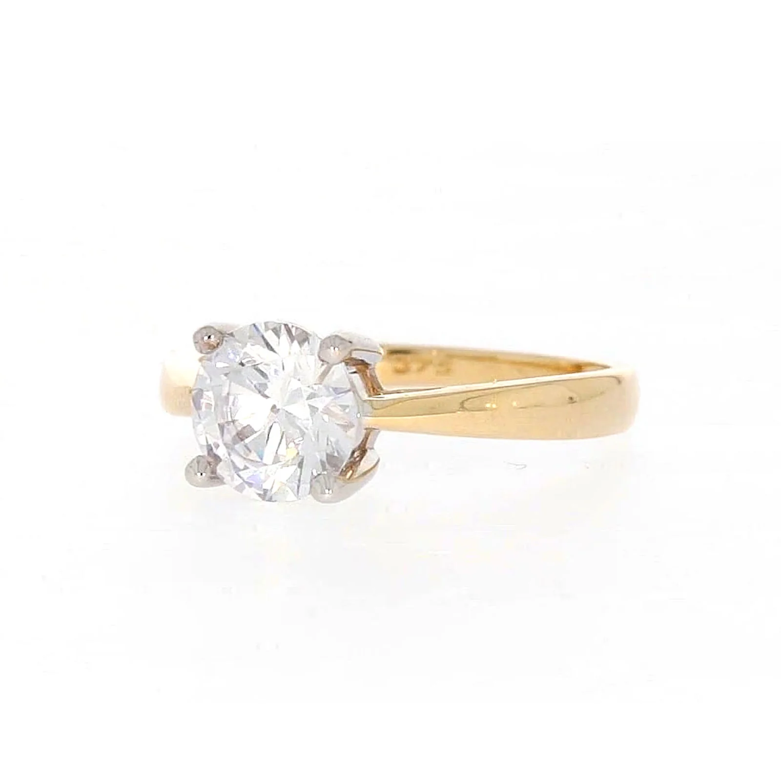 HUSH 9ct Two Tone Gold Round Brilliant Cut with 1 1/2 CARAT of Diamond Simulants Ring - Image 6