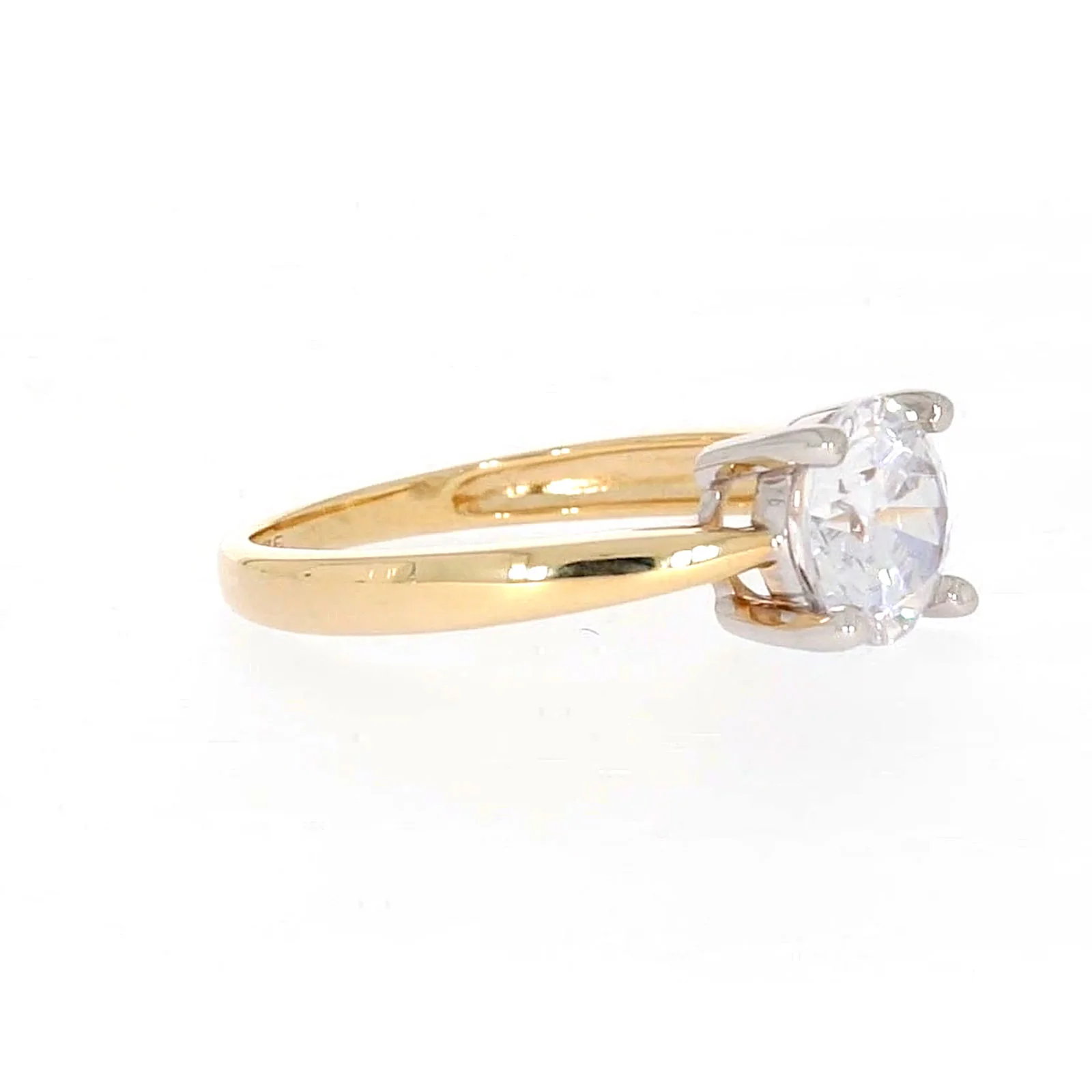 HUSH 9ct Two Tone Gold Round Brilliant Cut with 1 1/2 CARAT of Diamond Simulants Ring - Image 64