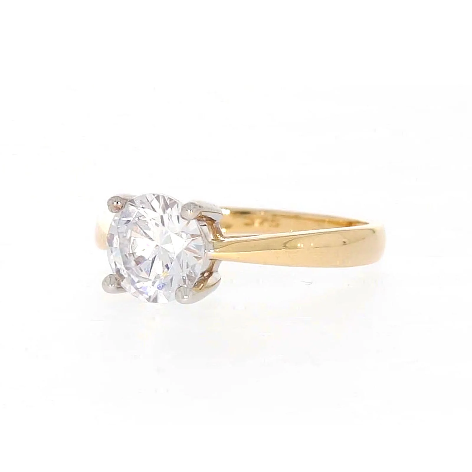 HUSH 9ct Two Tone Gold Round Brilliant Cut with 1 1/2 CARAT of Diamond Simulants Ring - Image 7
