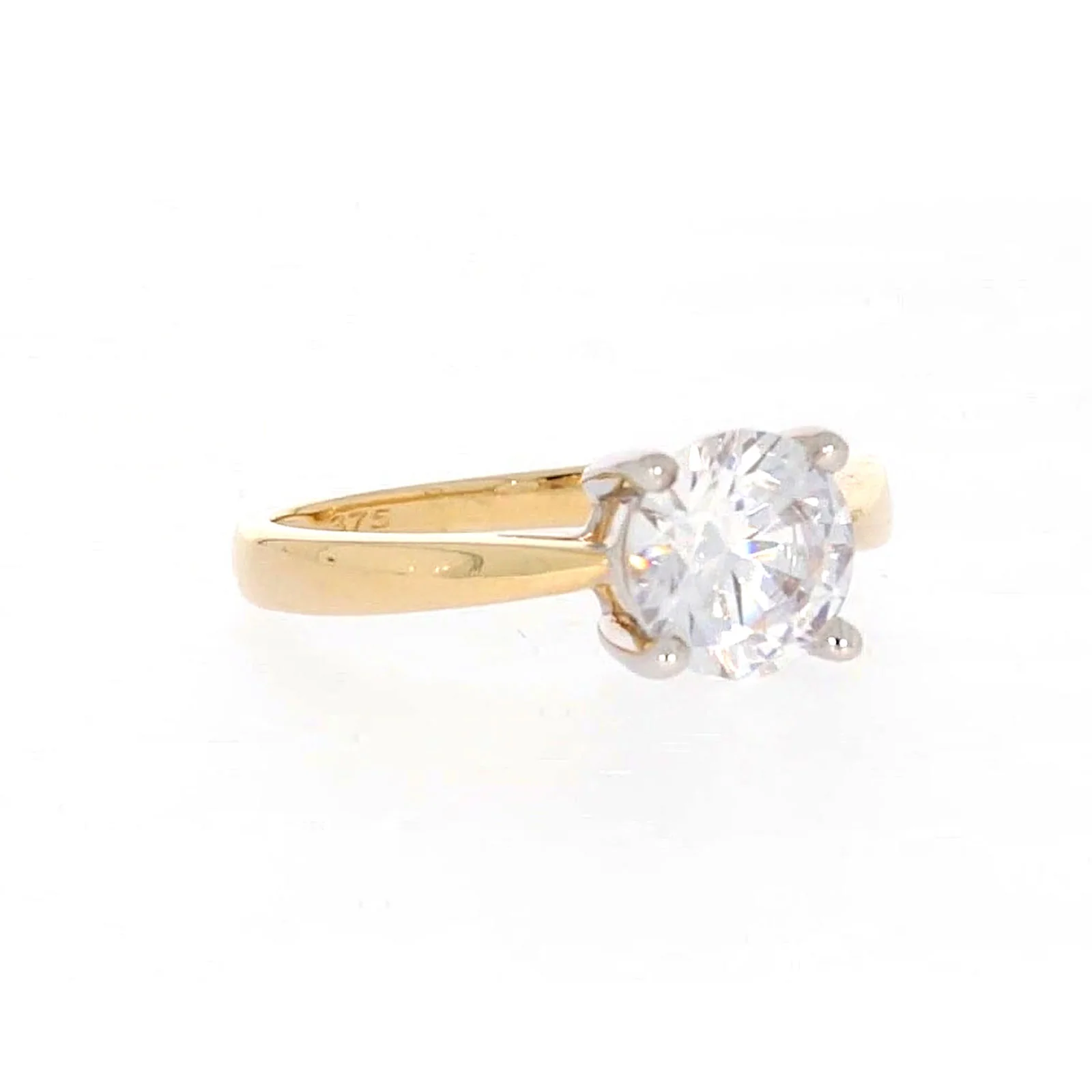 HUSH 9ct Two Tone Gold Round Brilliant Cut with 1 1/2 CARAT of Diamond Simulants Ring - Image 70