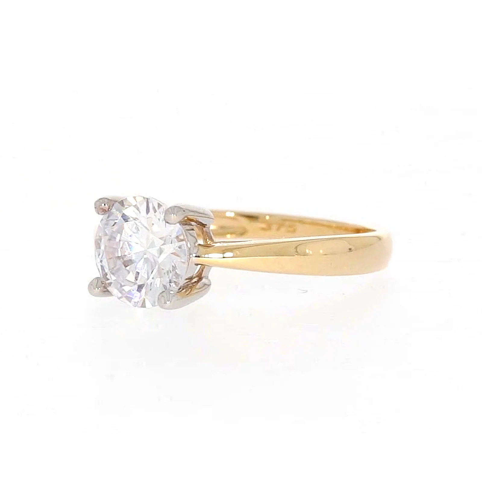 HUSH 9ct Two Tone Gold Round Brilliant Cut with 1 1/2 CARAT of Diamond Simulants Ring - Image 8