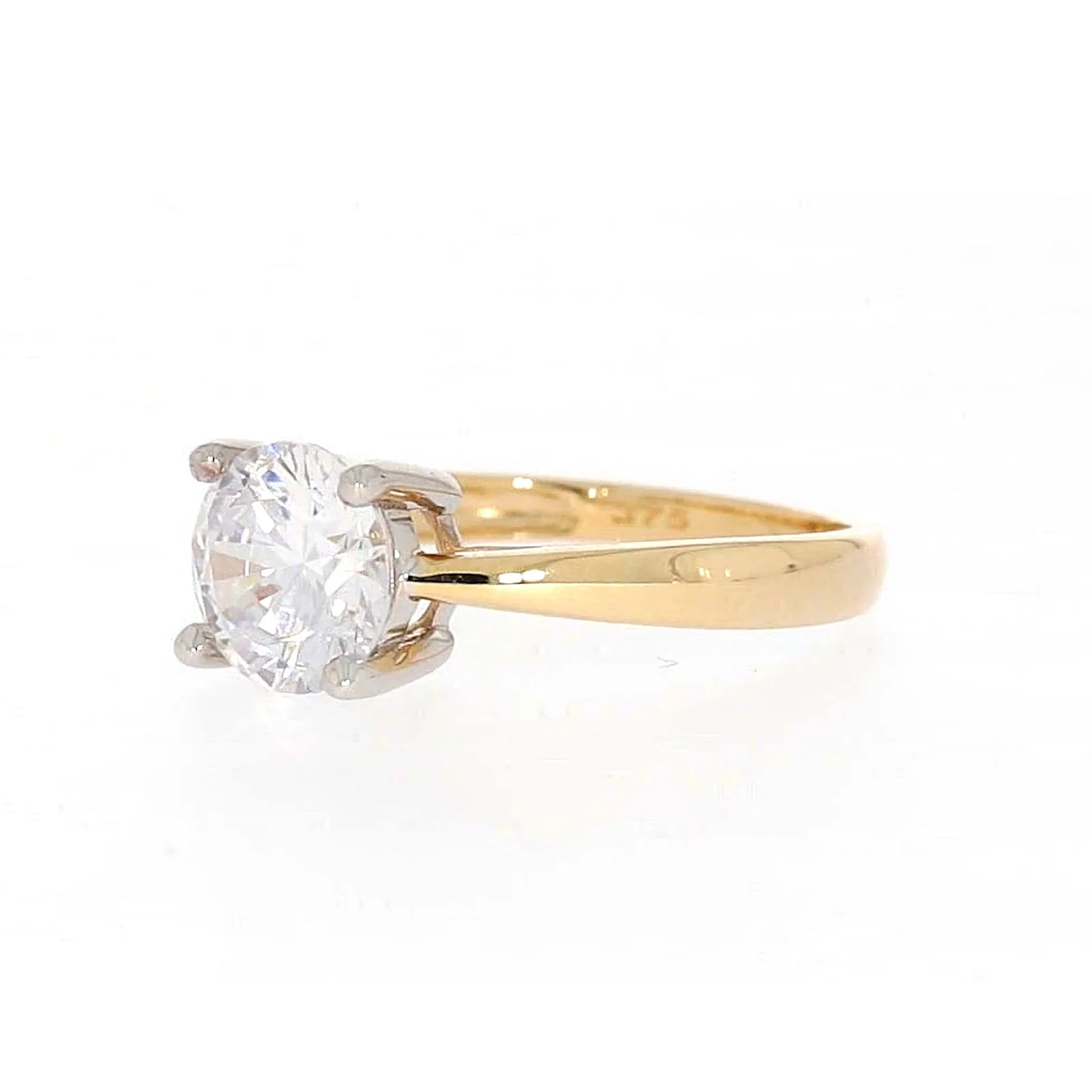 HUSH 9ct Two Tone Gold Round Brilliant Cut with 1 1/2 CARAT of Diamond Simulants Ring - Image 9