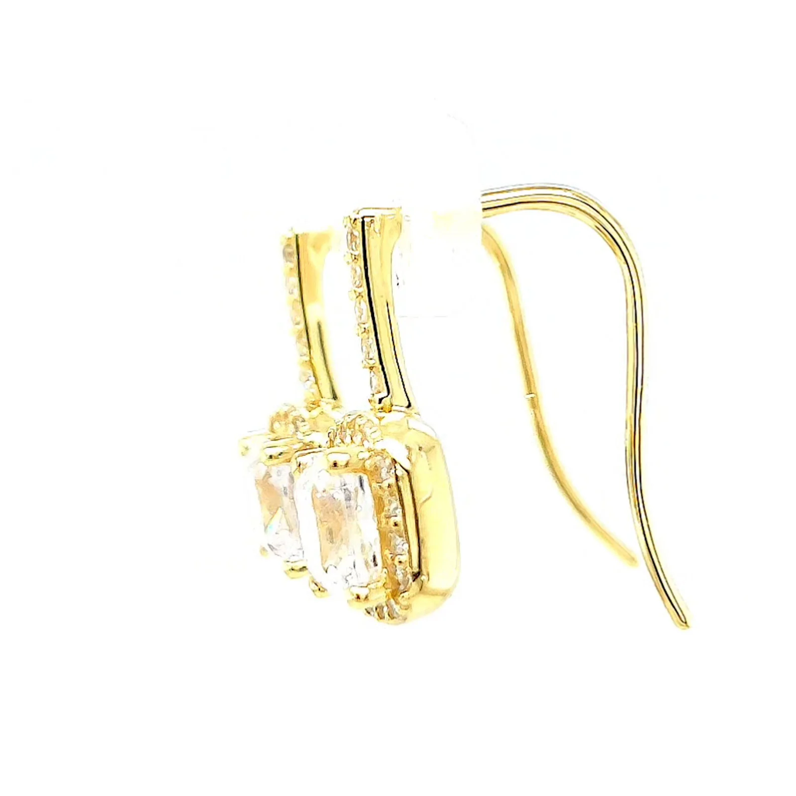 HUSH 9ct Yellow Gold Cushion & Round Brilliant Cut with 2.40 CARAT tw of Diamond Simulants Drop Earrings - Image 18