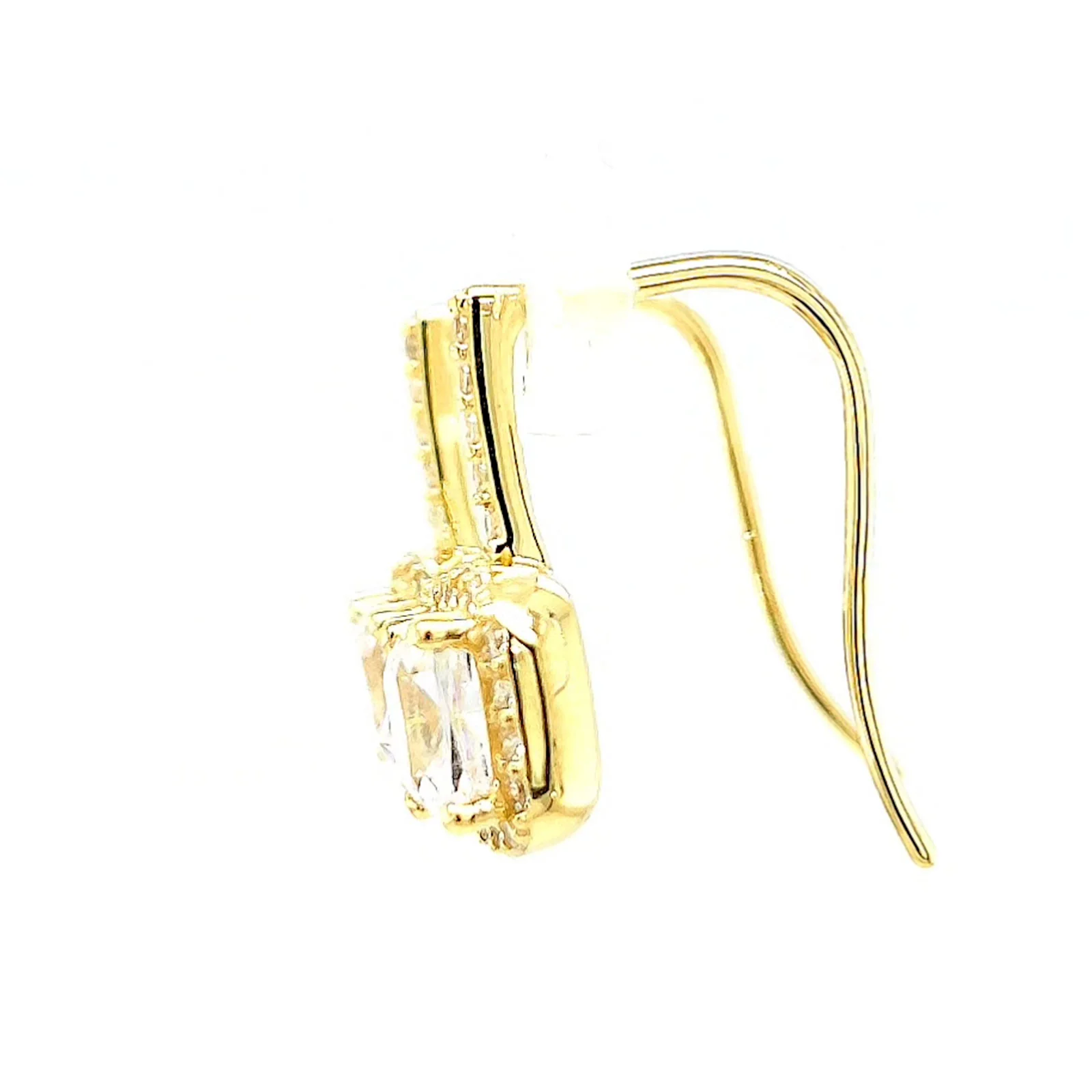 HUSH 9ct Yellow Gold Cushion & Round Brilliant Cut with 2.40 CARAT tw of Diamond Simulants Drop Earrings - Image 19