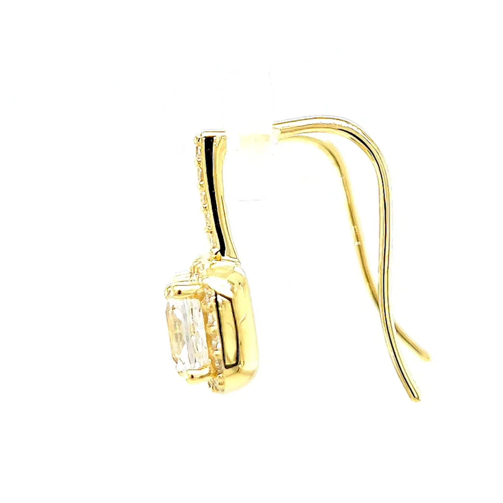 HUSH 9ct Yellow Gold Cushion & Round Brilliant Cut with 2.40 CARAT tw of Diamond Simulants Drop Earrings - Image 20