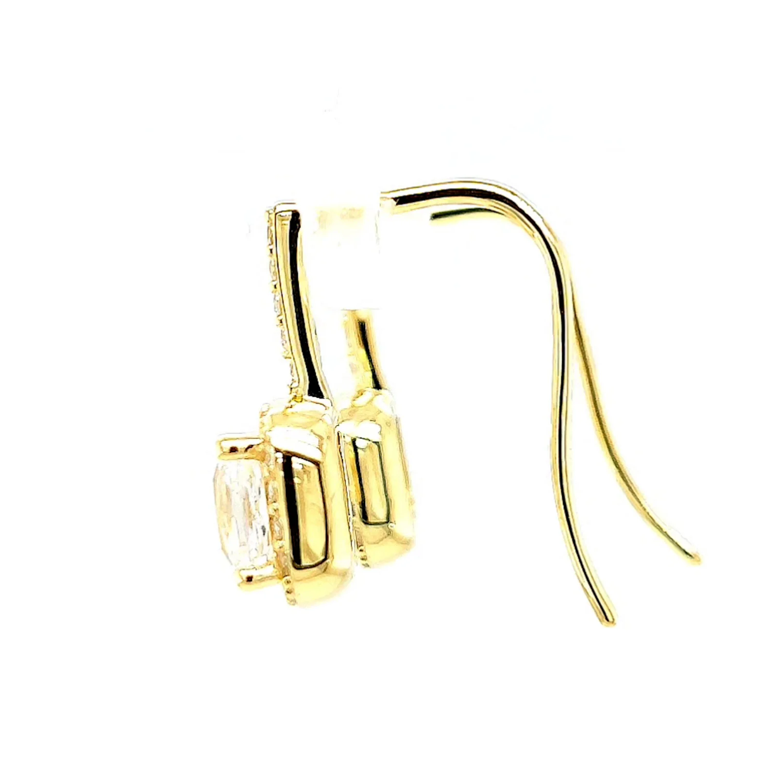 HUSH 9ct Yellow Gold Cushion & Round Brilliant Cut with 2.40 CARAT tw of Diamond Simulants Drop Earrings - Image 22