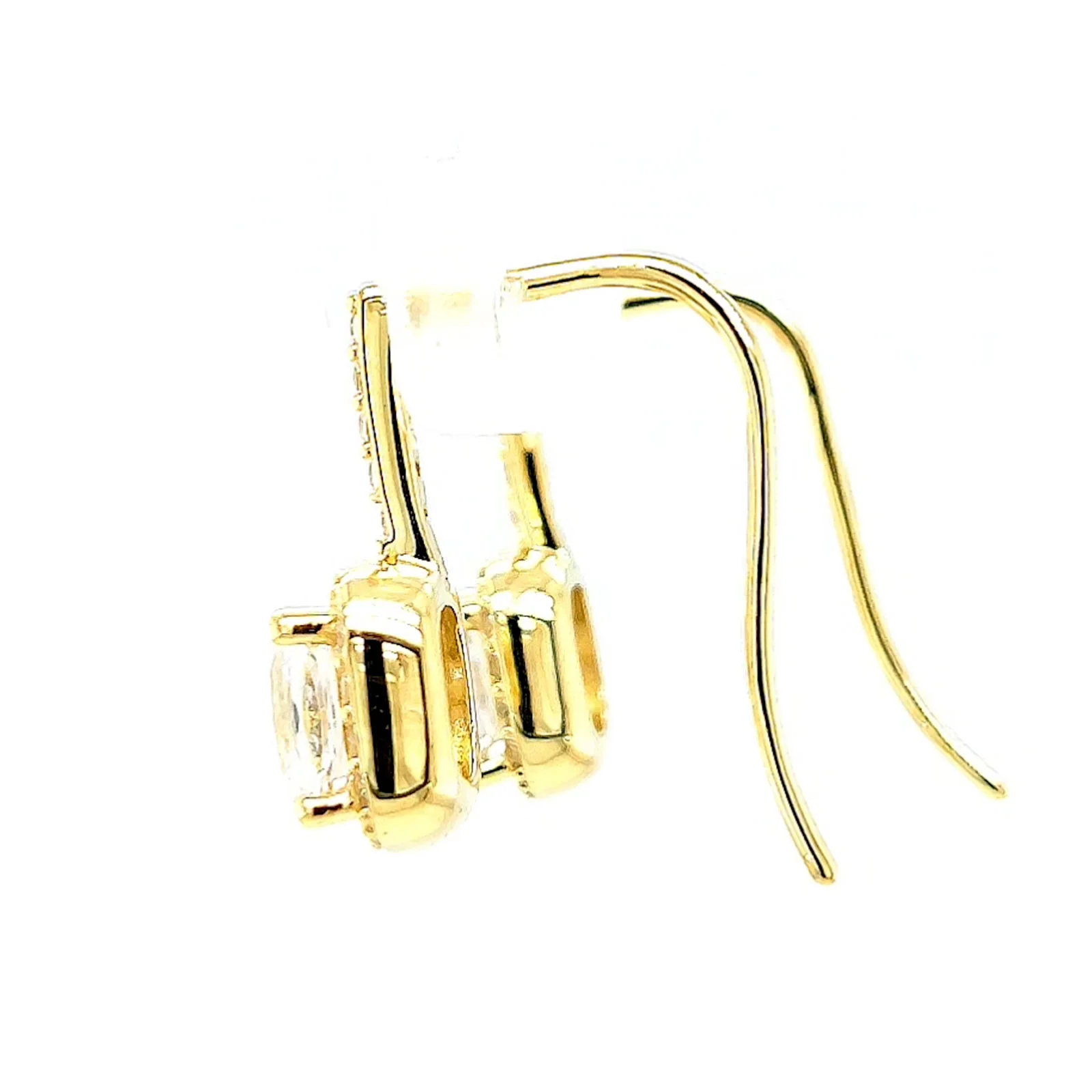 HUSH 9ct Yellow Gold Cushion & Round Brilliant Cut with 2.40 CARAT tw of Diamond Simulants Drop Earrings - Image 23