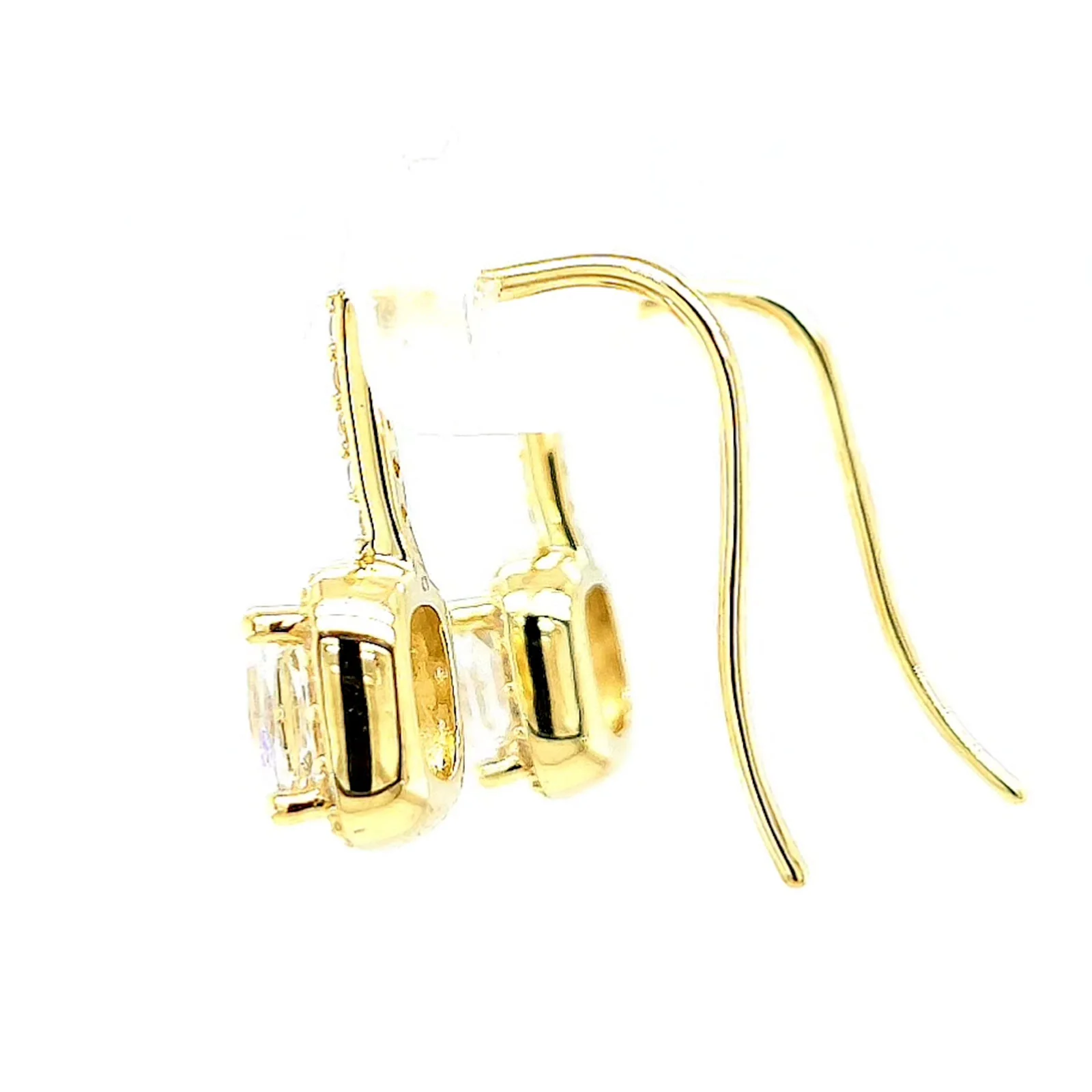 HUSH 9ct Yellow Gold Cushion & Round Brilliant Cut with 2.40 CARAT tw of Diamond Simulants Drop Earrings - Image 24