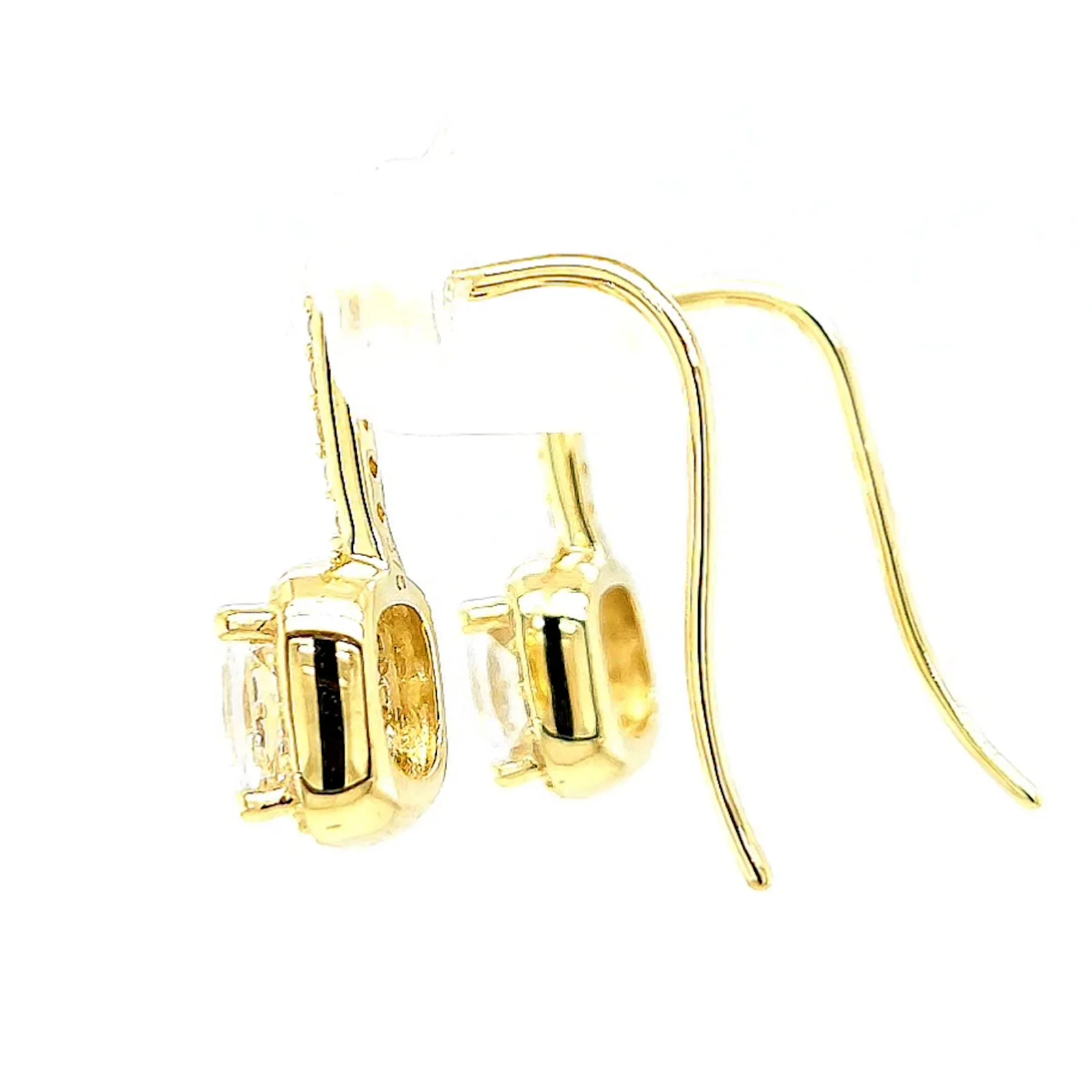 HUSH 9ct Yellow Gold Cushion & Round Brilliant Cut with 2.40 CARAT tw of Diamond Simulants Drop Earrings - Image 25