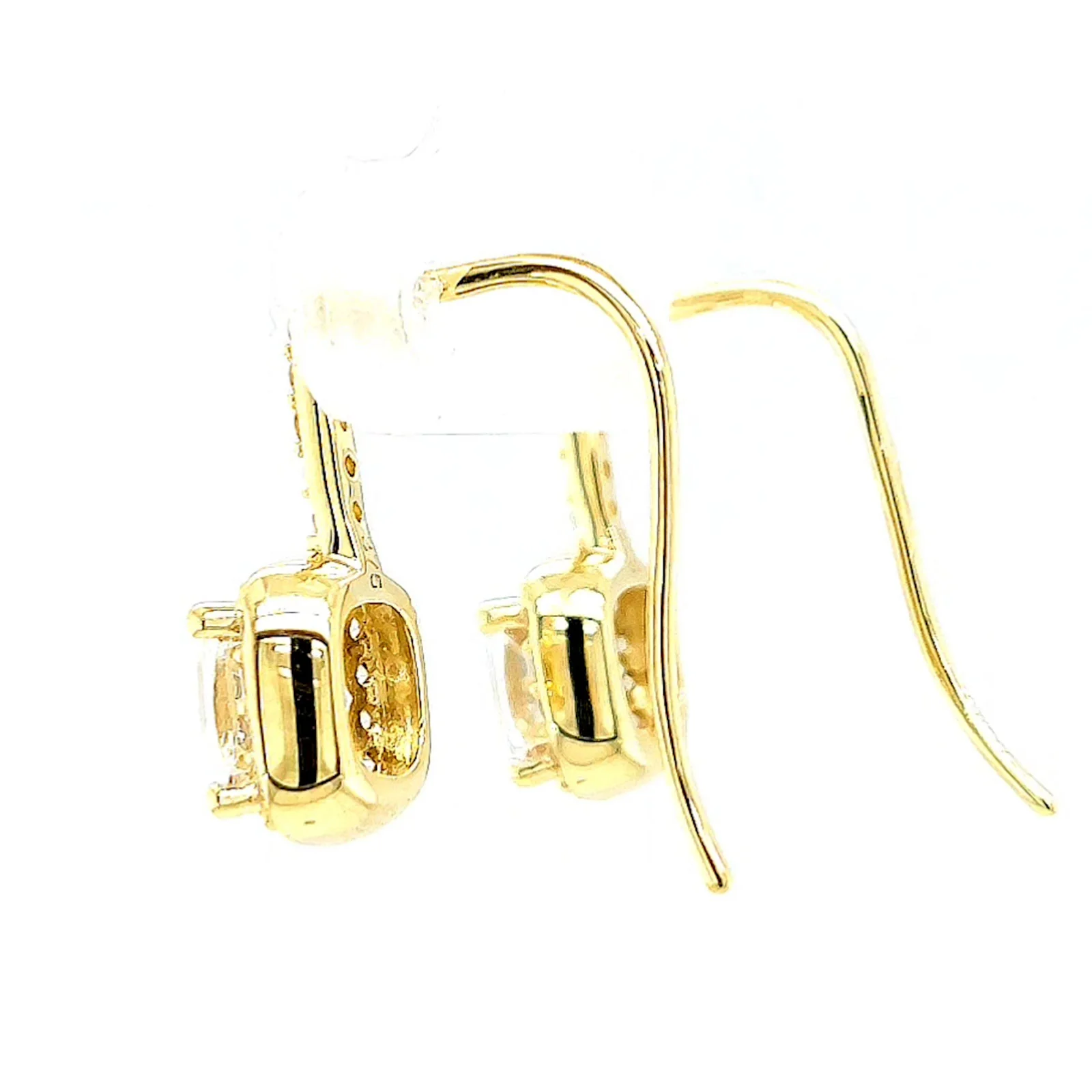 HUSH 9ct Yellow Gold Cushion & Round Brilliant Cut with 2.40 CARAT tw of Diamond Simulants Drop Earrings - Image 26