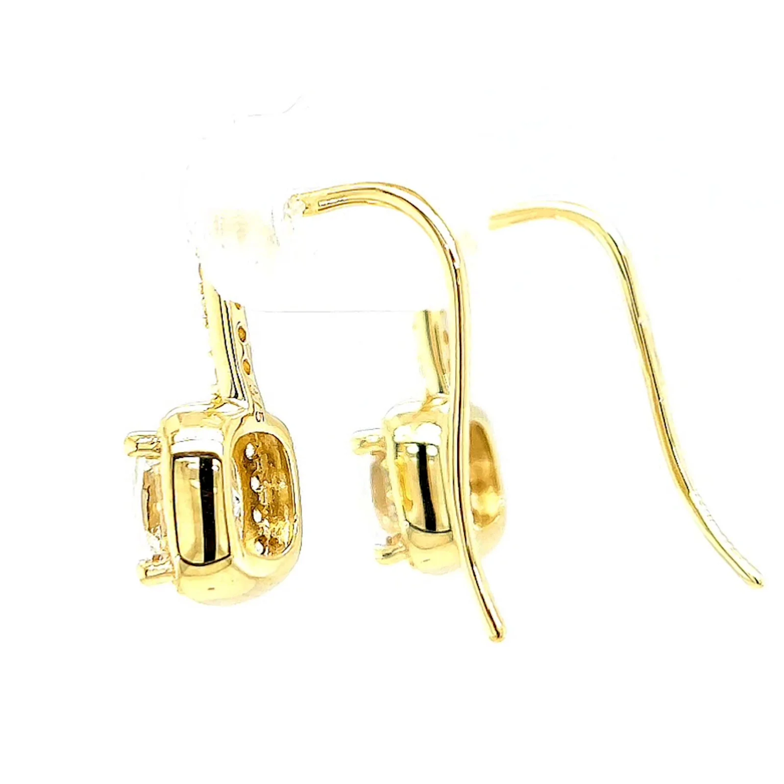 HUSH 9ct Yellow Gold Cushion & Round Brilliant Cut with 2.40 CARAT tw of Diamond Simulants Drop Earrings - Image 27
