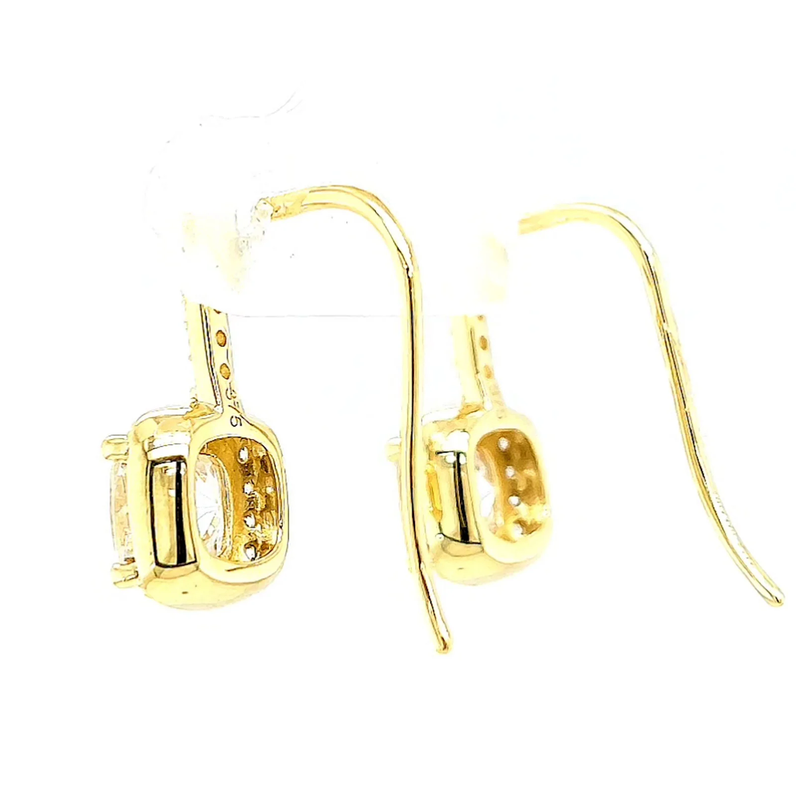 HUSH 9ct Yellow Gold Cushion & Round Brilliant Cut with 2.40 CARAT tw of Diamond Simulants Drop Earrings - Image 29