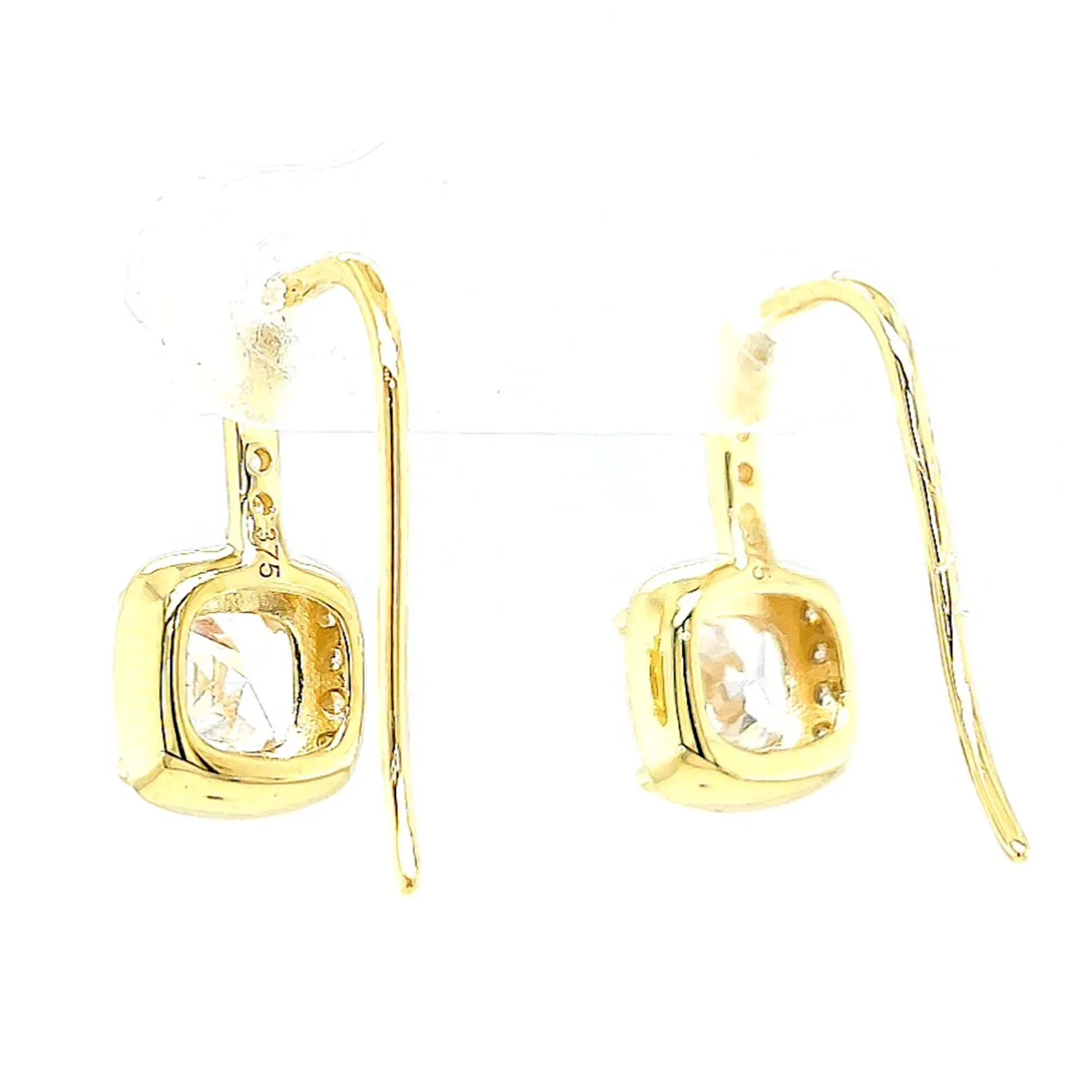 HUSH 9ct Yellow Gold Cushion & Round Brilliant Cut with 2.40 CARAT tw of Diamond Simulants Drop Earrings - Image 34
