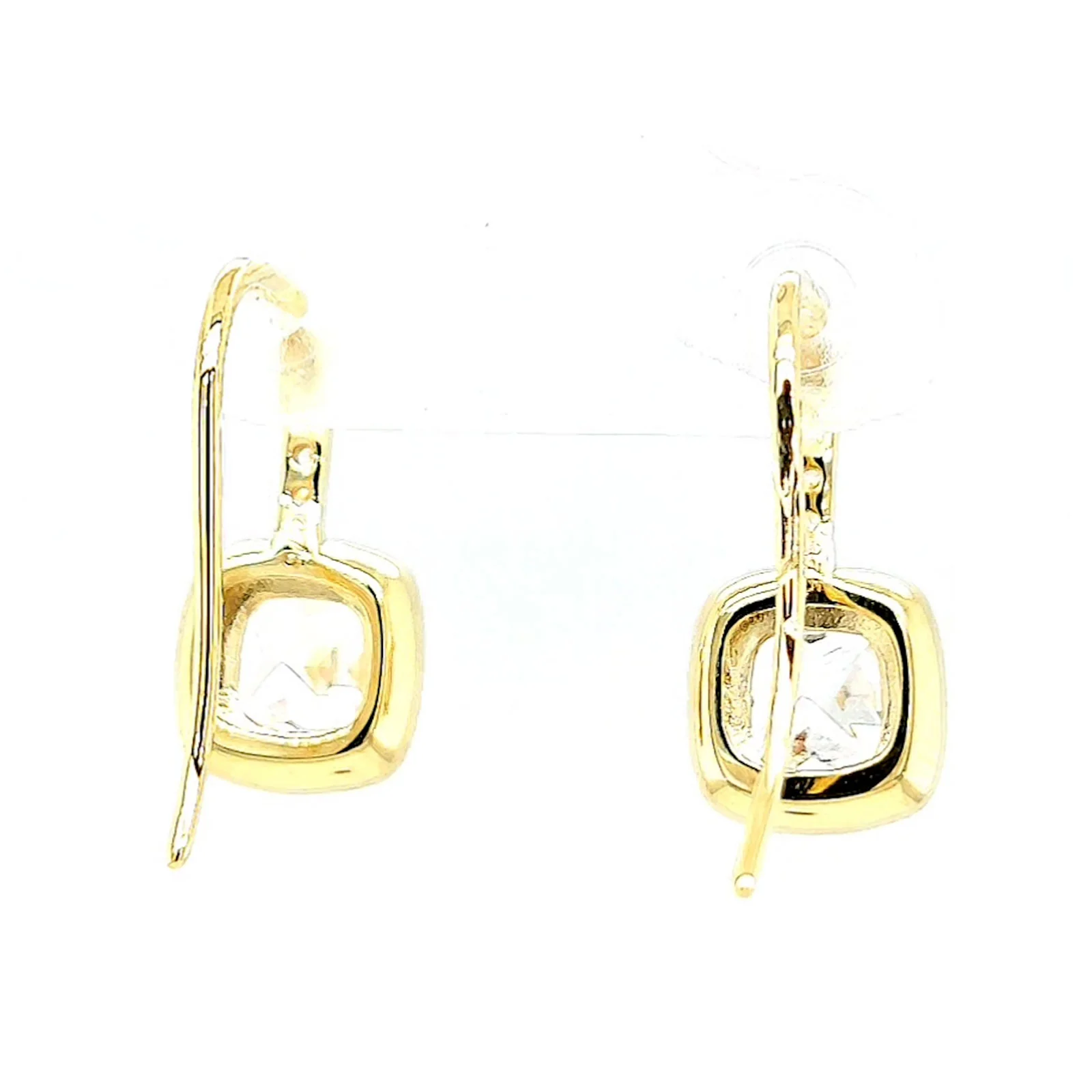 HUSH 9ct Yellow Gold Cushion & Round Brilliant Cut with 2.40 CARAT tw of Diamond Simulants Drop Earrings - Image 42