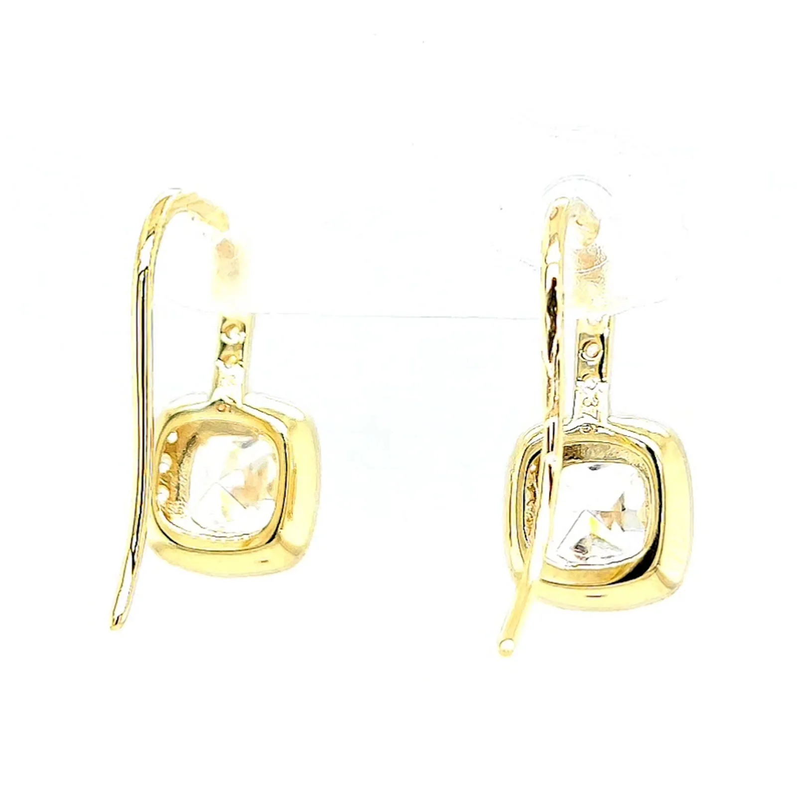 HUSH 9ct Yellow Gold Cushion & Round Brilliant Cut with 2.40 CARAT tw of Diamond Simulants Drop Earrings - Image 43