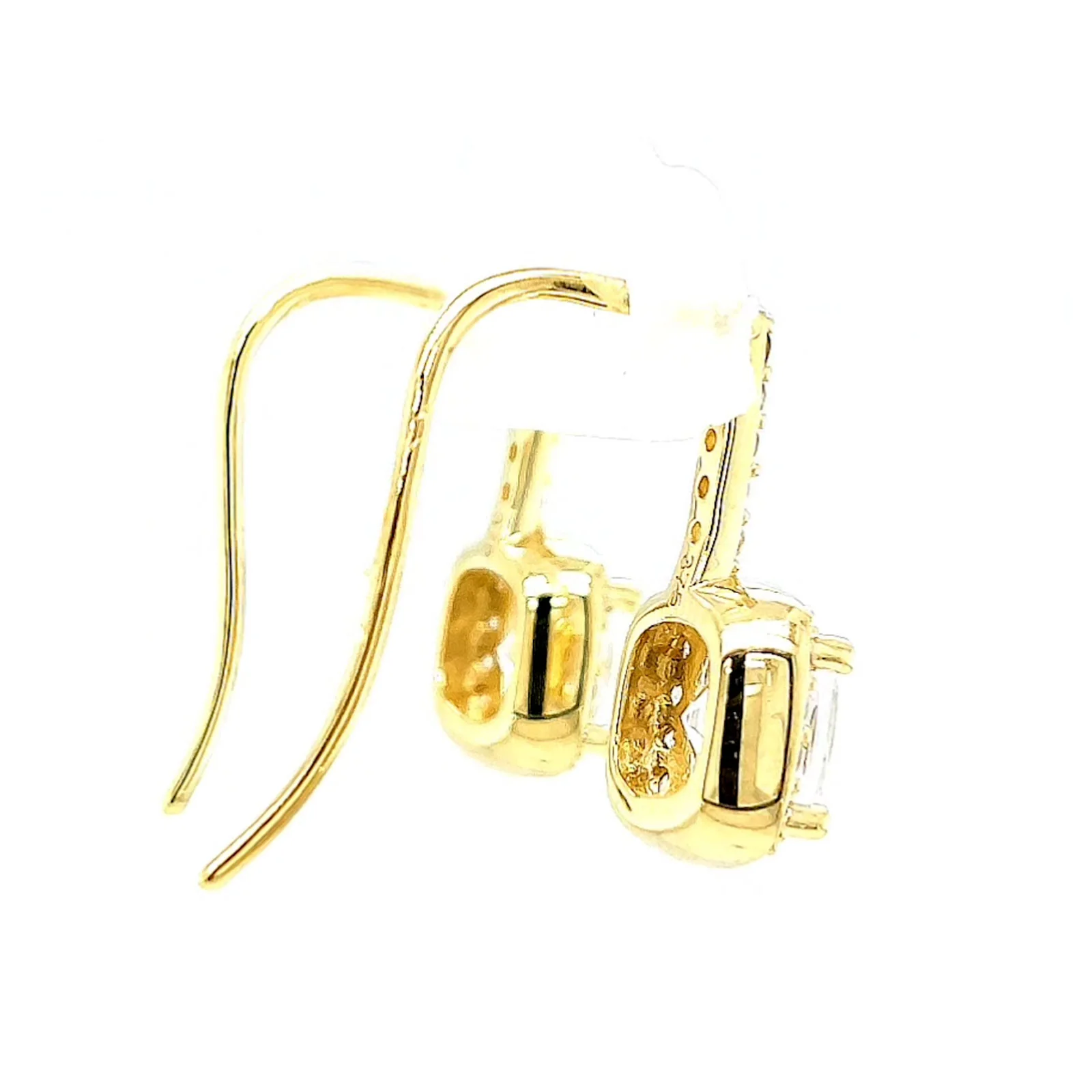 HUSH 9ct Yellow Gold Cushion & Round Brilliant Cut with 2.40 CARAT tw of Diamond Simulants Drop Earrings - Image 53