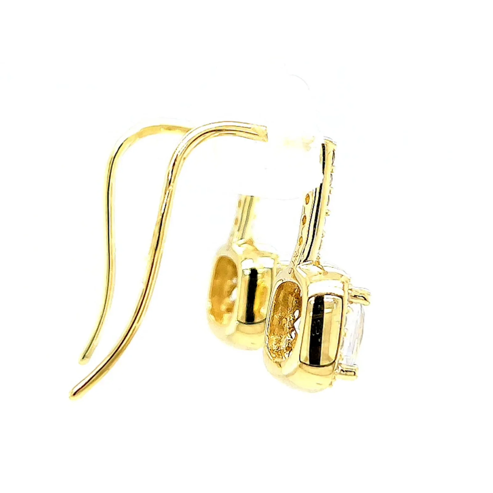 HUSH 9ct Yellow Gold Cushion & Round Brilliant Cut with 2.40 CARAT tw of Diamond Simulants Drop Earrings - Image 54