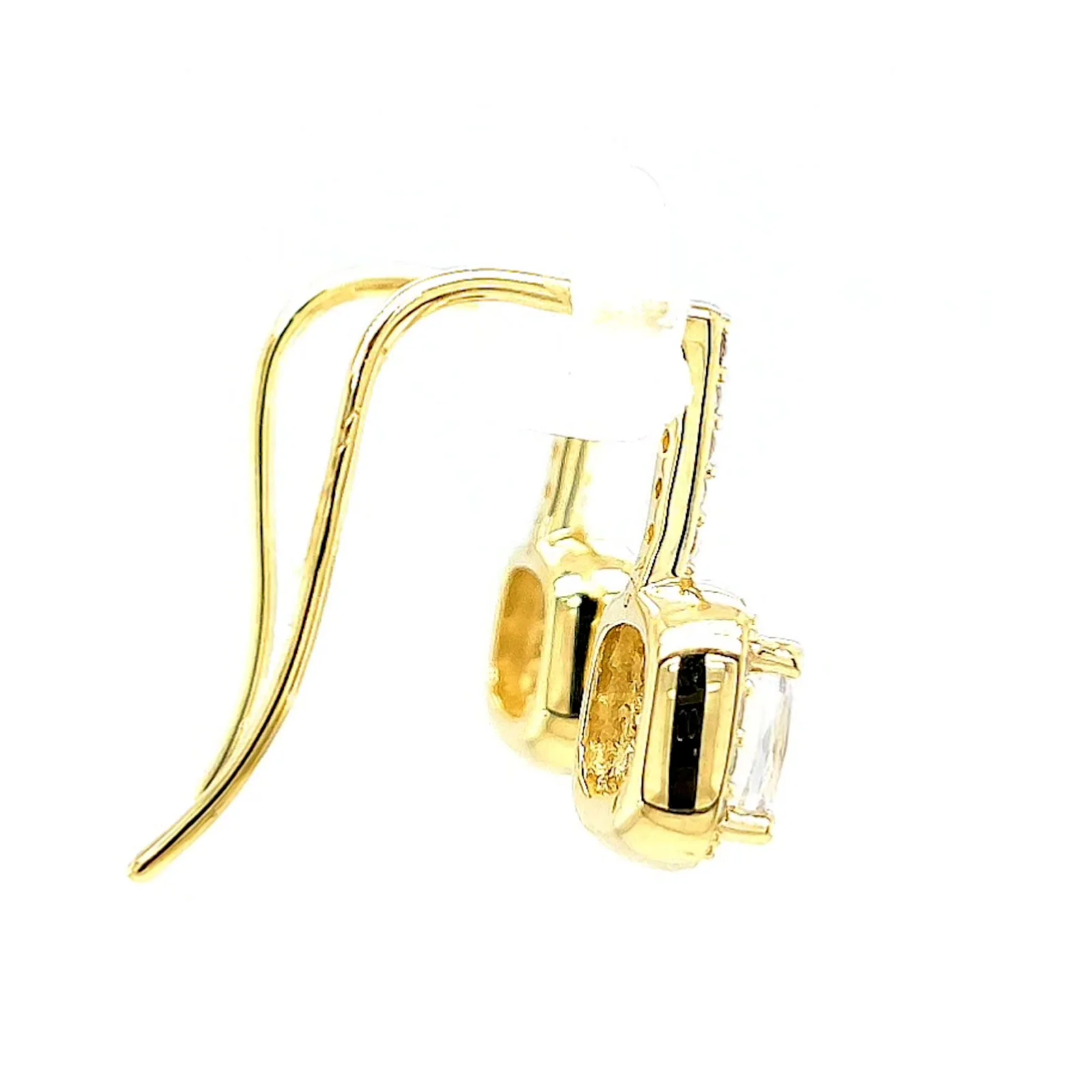 HUSH 9ct Yellow Gold Cushion & Round Brilliant Cut with 2.40 CARAT tw of Diamond Simulants Drop Earrings - Image 55