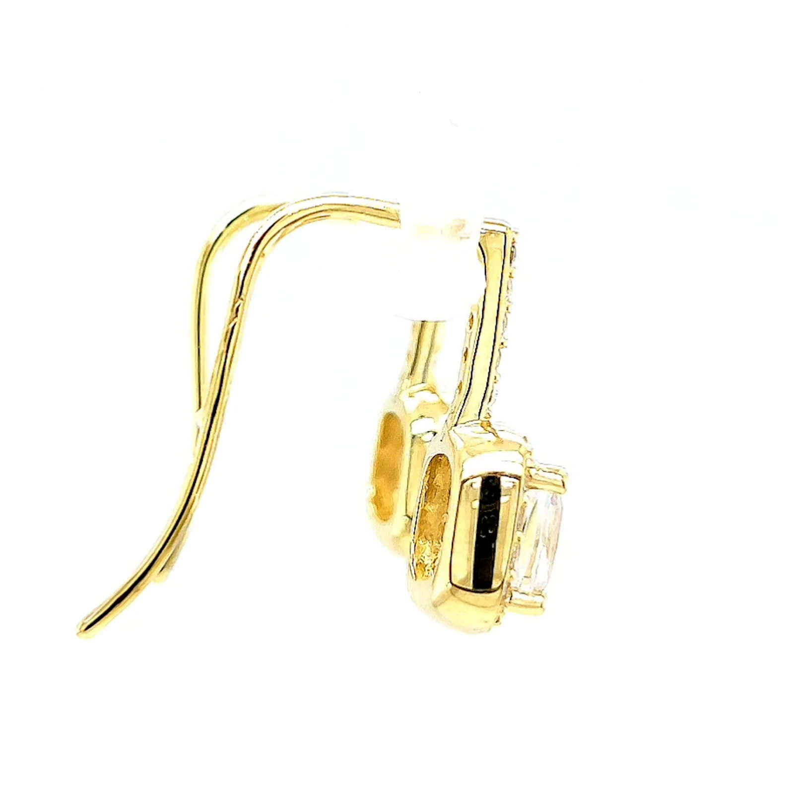 HUSH 9ct Yellow Gold Cushion & Round Brilliant Cut with 2.40 CARAT tw of Diamond Simulants Drop Earrings - Image 56