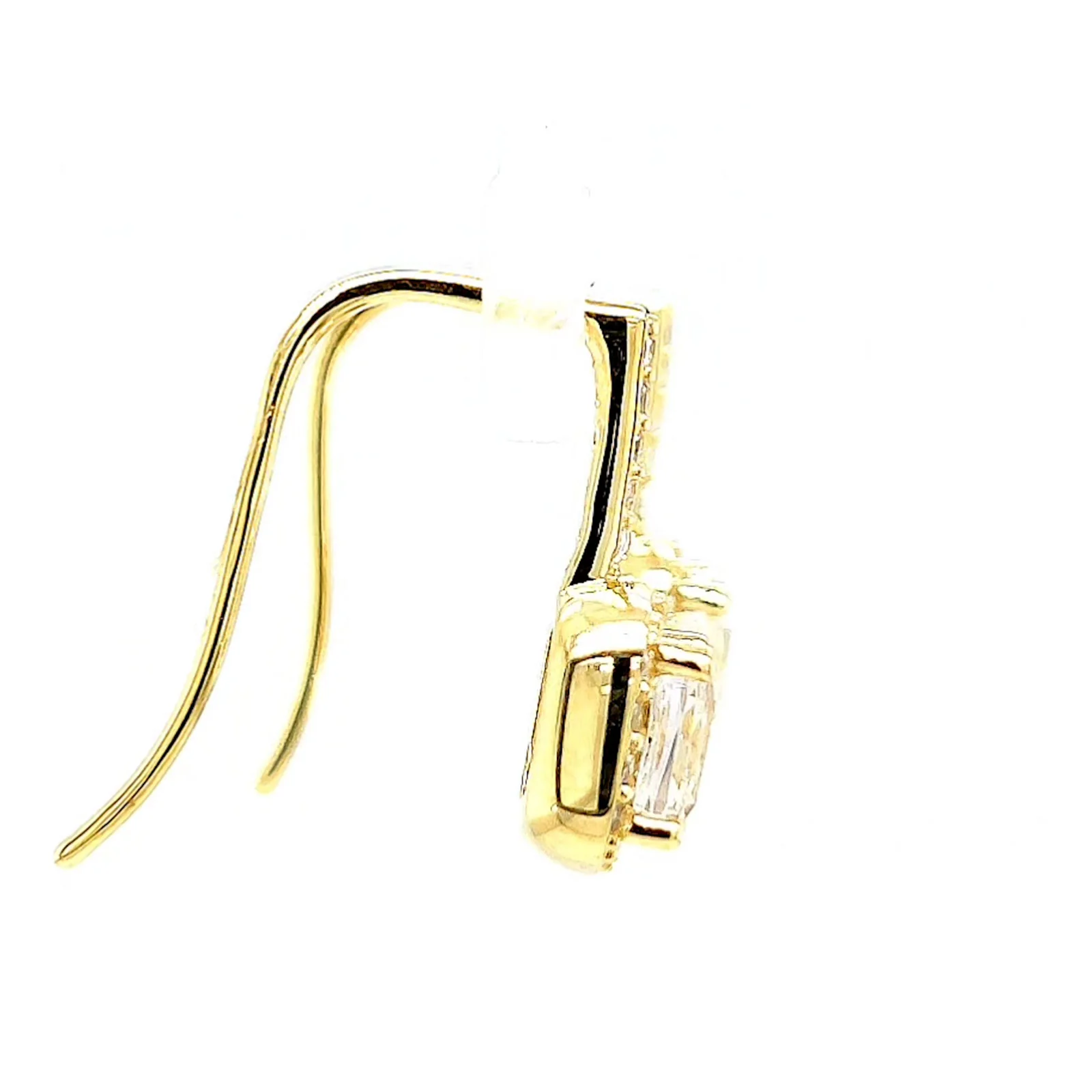 HUSH 9ct Yellow Gold Cushion & Round Brilliant Cut with 2.40 CARAT tw of Diamond Simulants Drop Earrings - Image 58