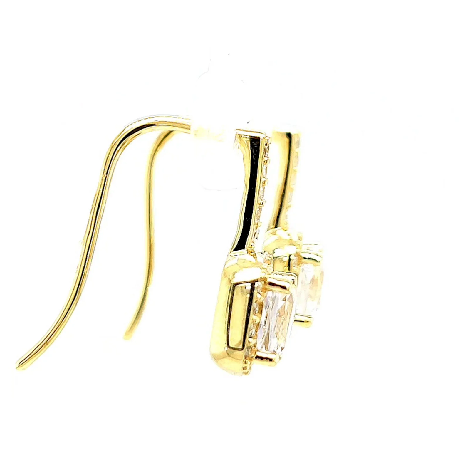 HUSH 9ct Yellow Gold Cushion & Round Brilliant Cut with 2.40 CARAT tw of Diamond Simulants Drop Earrings - Image 59