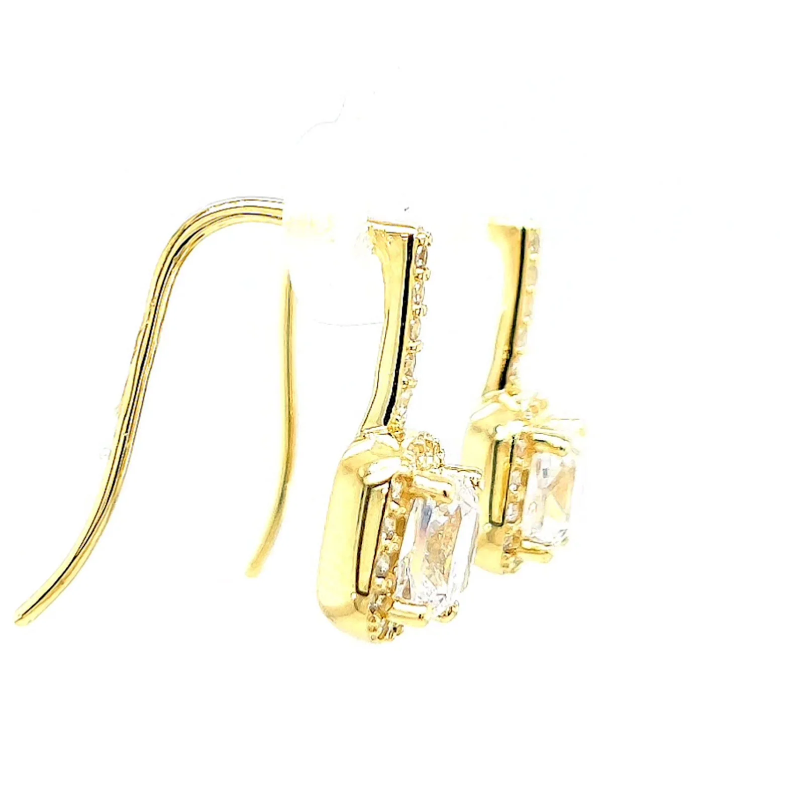 HUSH 9ct Yellow Gold Cushion & Round Brilliant Cut with 2.40 CARAT tw of Diamond Simulants Drop Earrings - Image 61