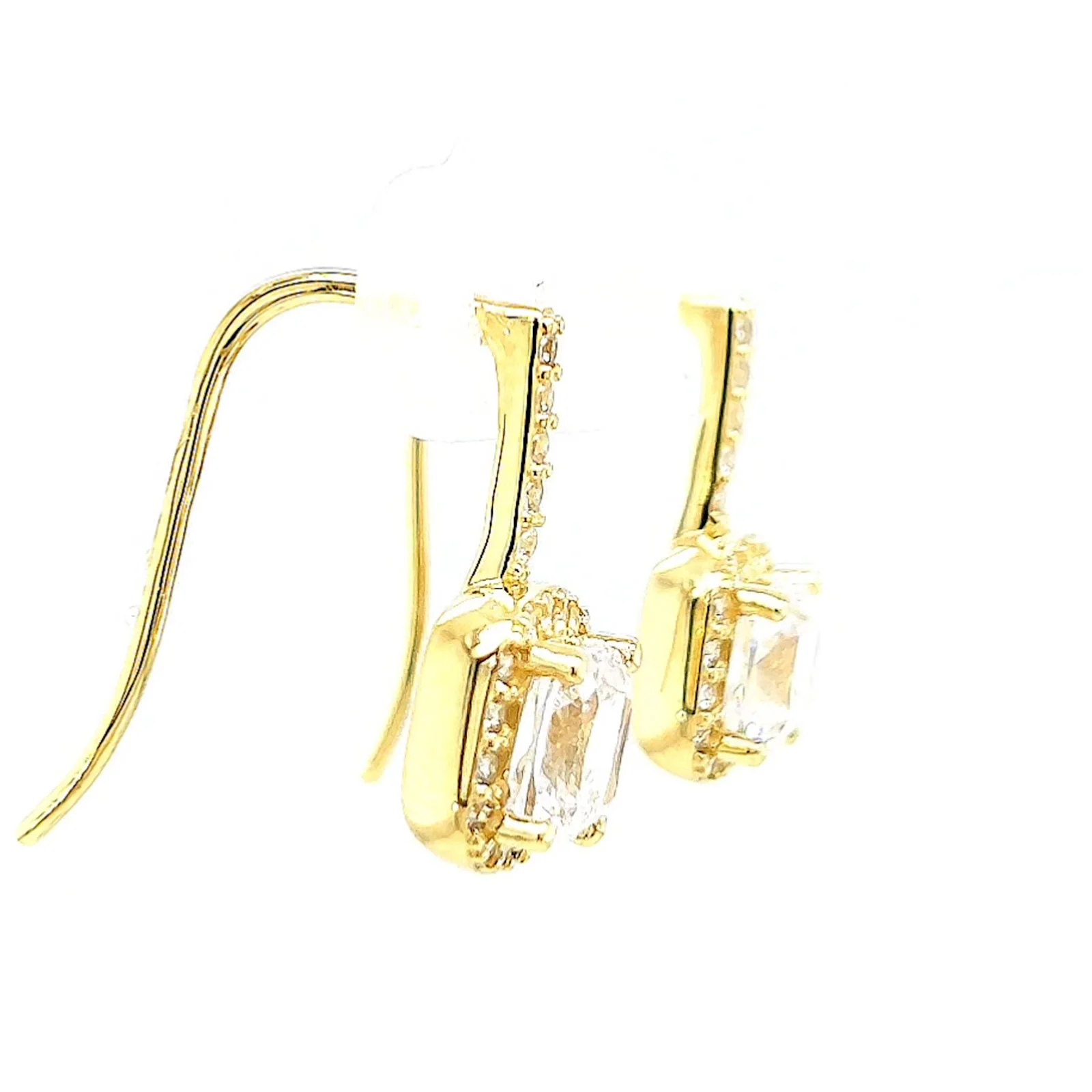 HUSH 9ct Yellow Gold Cushion & Round Brilliant Cut with 2.40 CARAT tw of Diamond Simulants Drop Earrings - Image 62