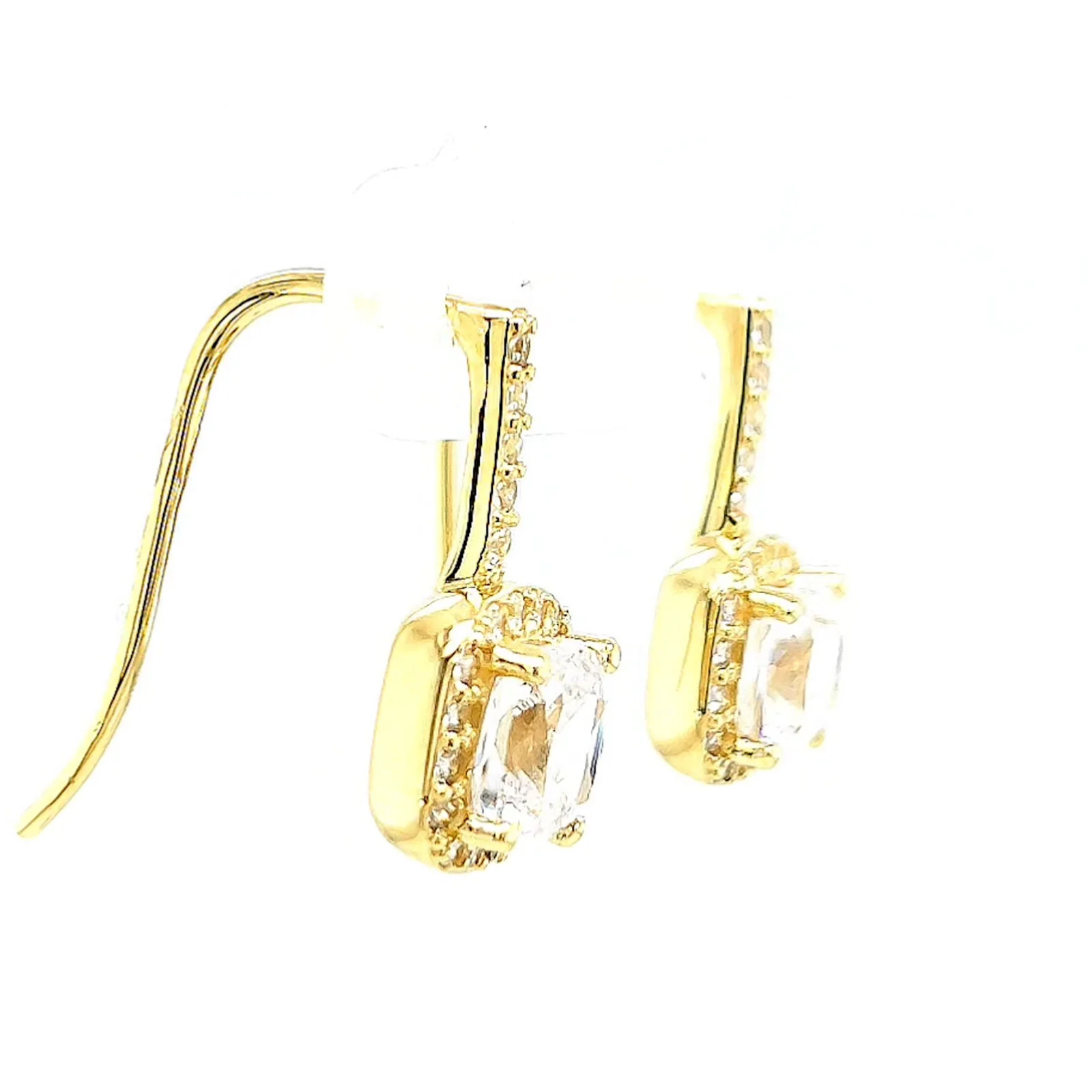 HUSH 9ct Yellow Gold Cushion & Round Brilliant Cut with 2.40 CARAT tw of Diamond Simulants Drop Earrings - Image 63