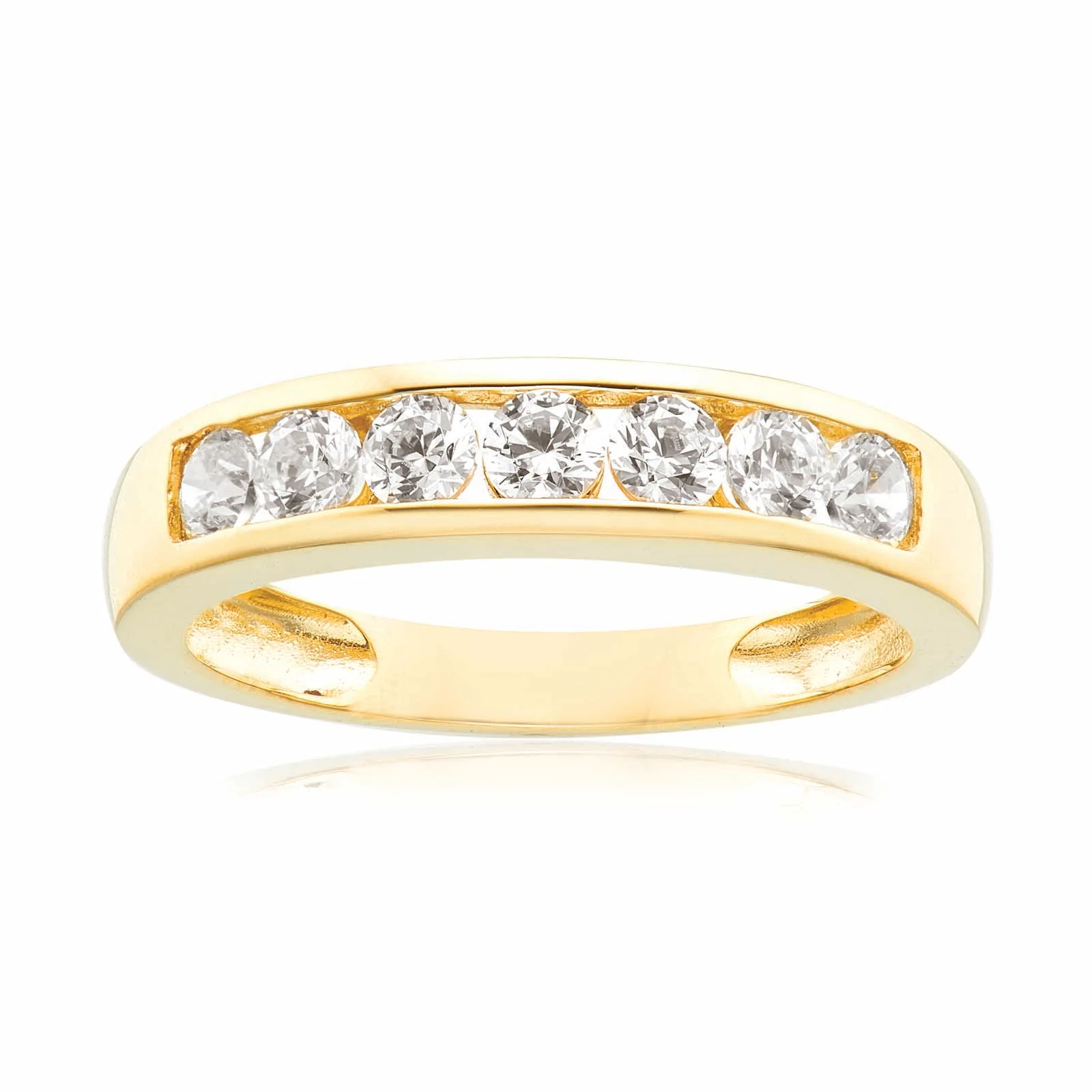 HUSH 9ct Yellow Gold Round Brilliant Cut with 1/2 CARAT tw of Diamond Simulant Ring
