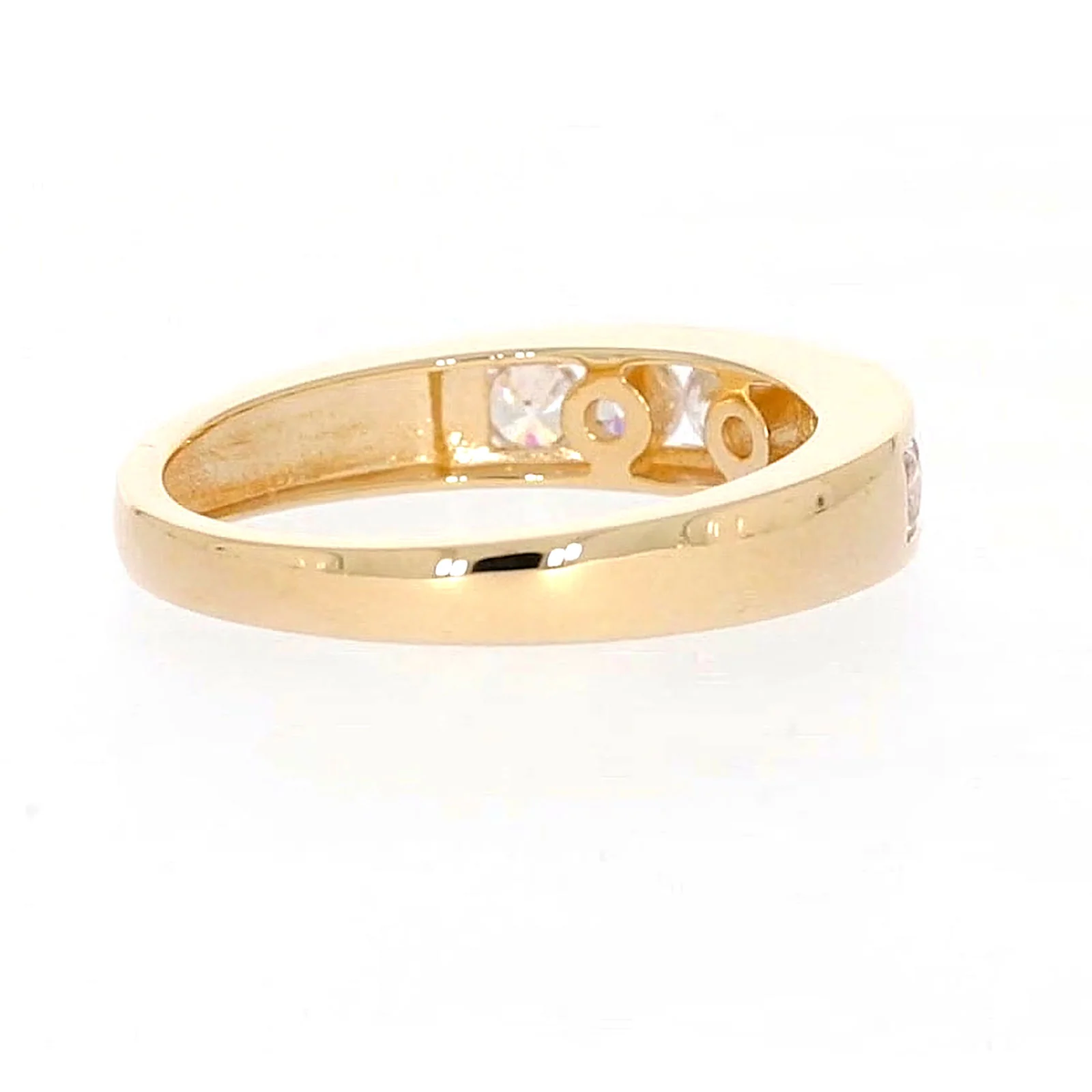HUSH 9ct Yellow Gold Round Brilliant Cut with 1/2 CARAT tw of Diamond Simulant Ring - Image 50