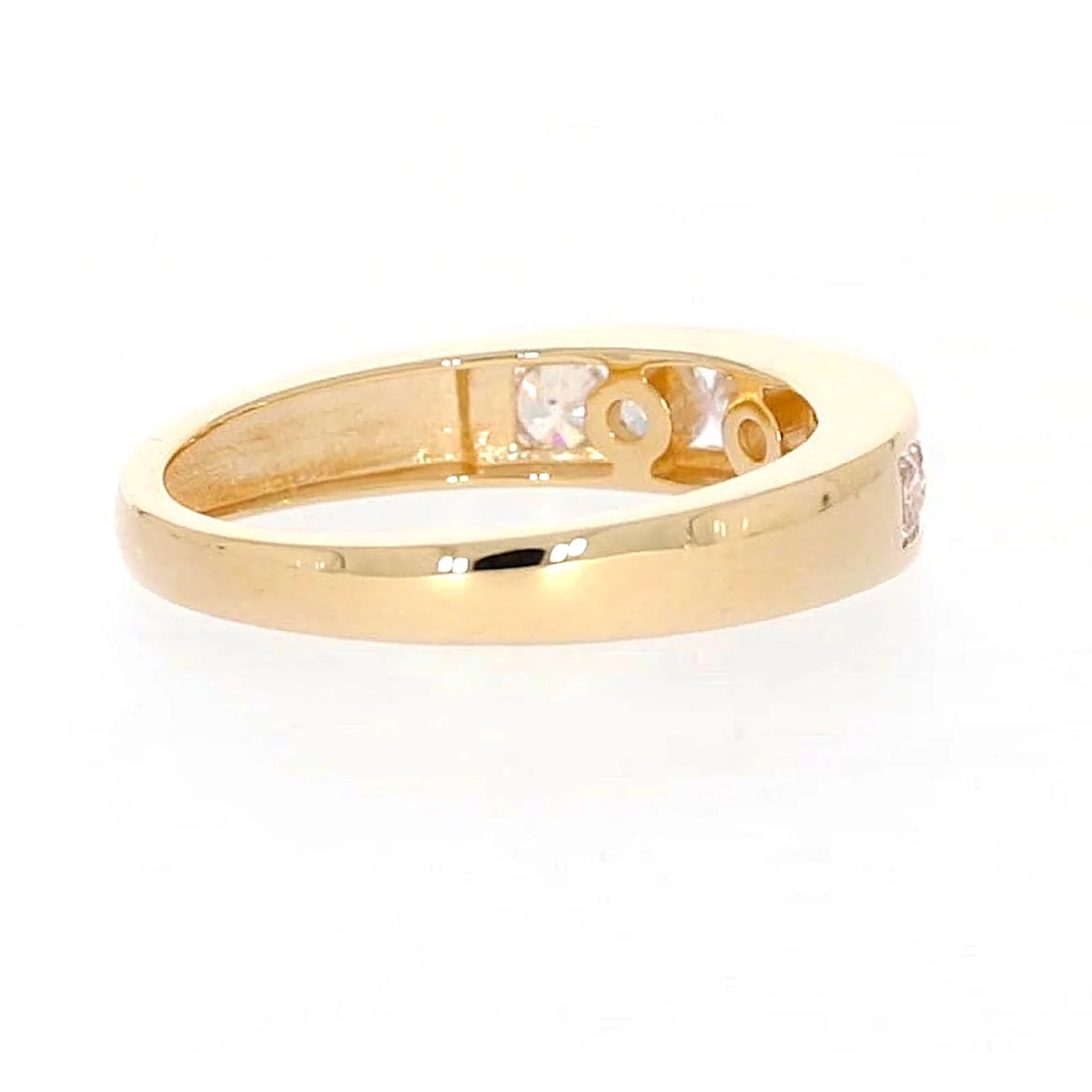 HUSH 9ct Yellow Gold Round Brilliant Cut with 1/2 CARAT tw of Diamond Simulant Ring - Image 51