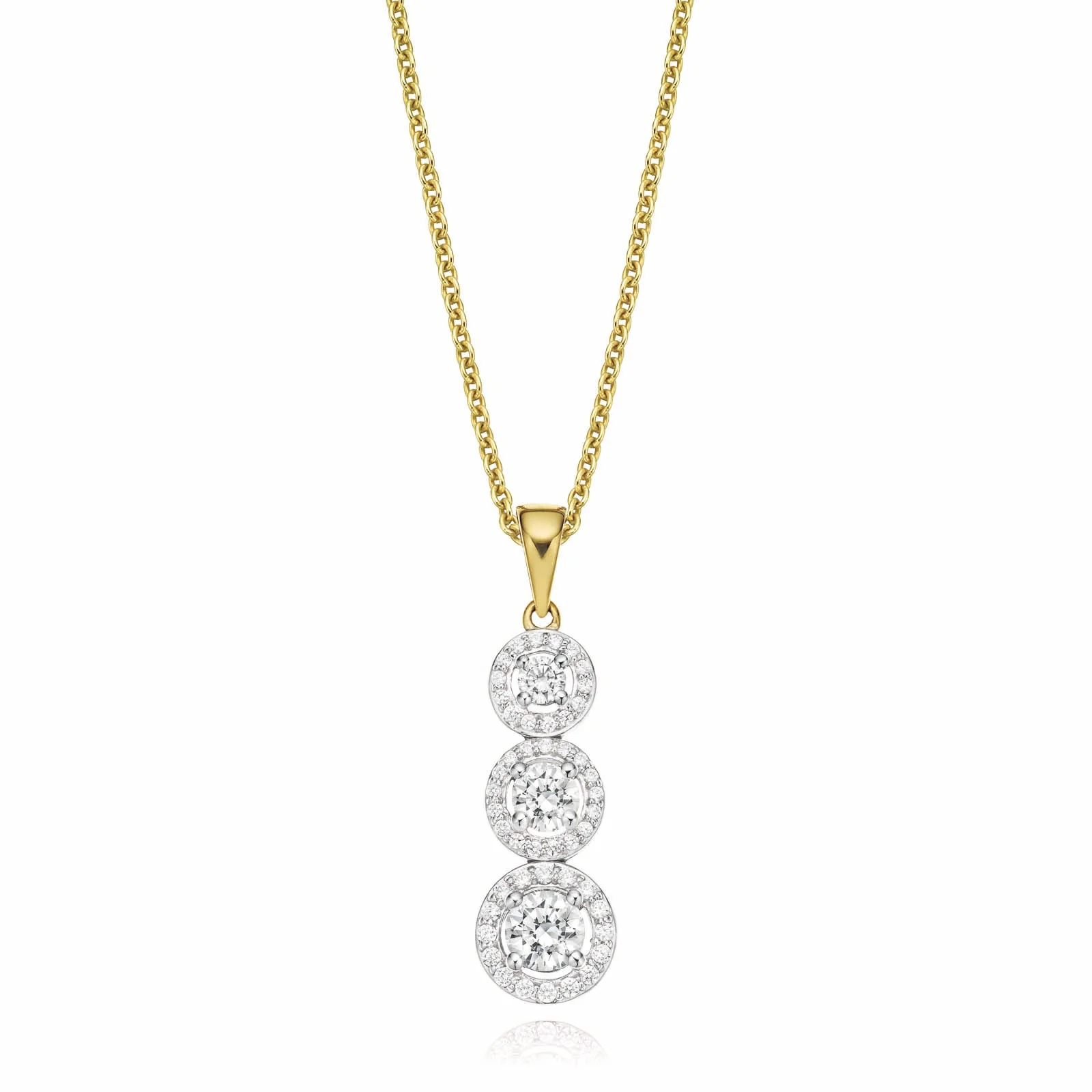 HUSH 9ct Yellow Gold Round Brilliant Cut with 1 CARAT tw of Diamond Simulants Pendant