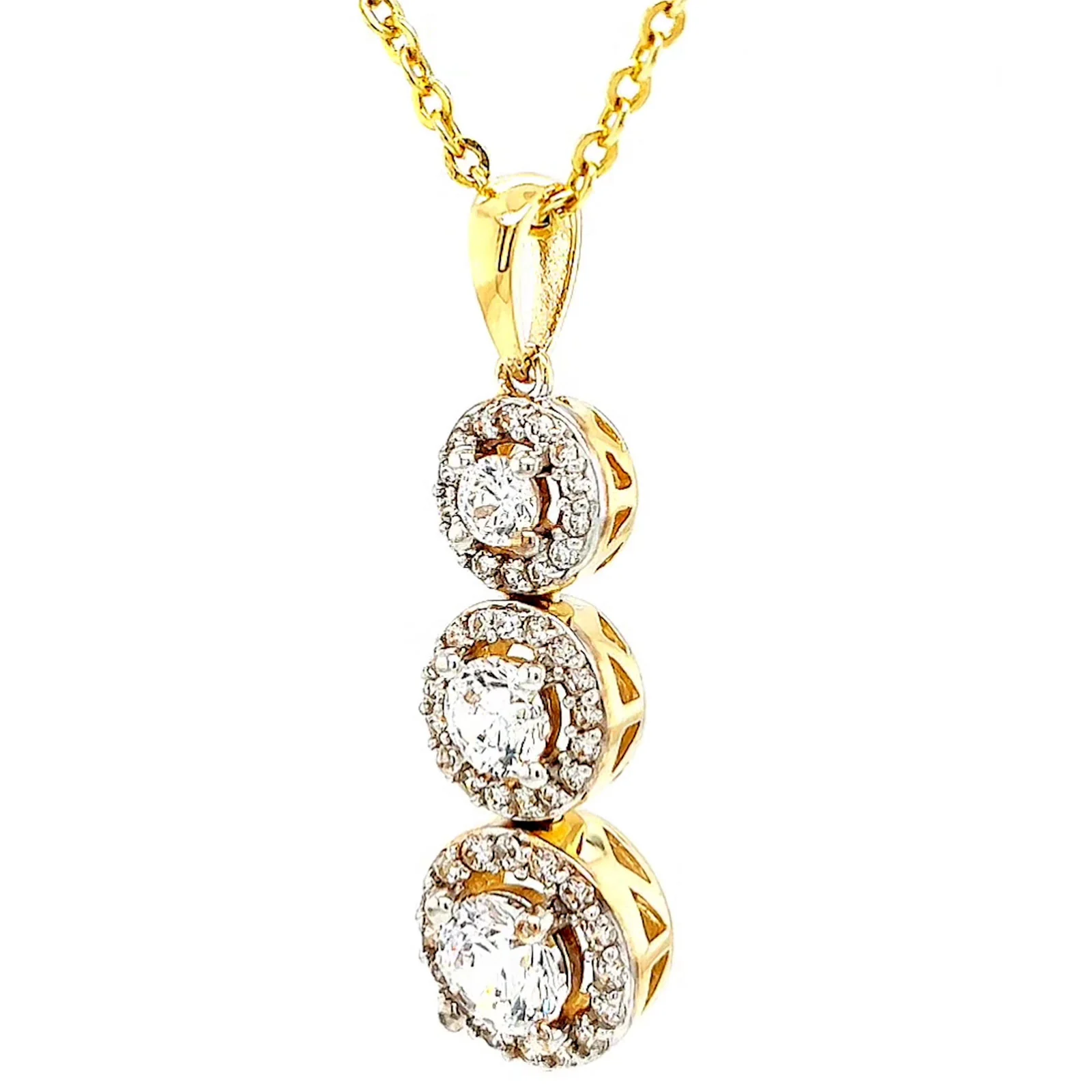 HUSH 9ct Yellow Gold Round Brilliant Cut with 1 CARAT tw of Diamond Simulants Pendant - Image 10