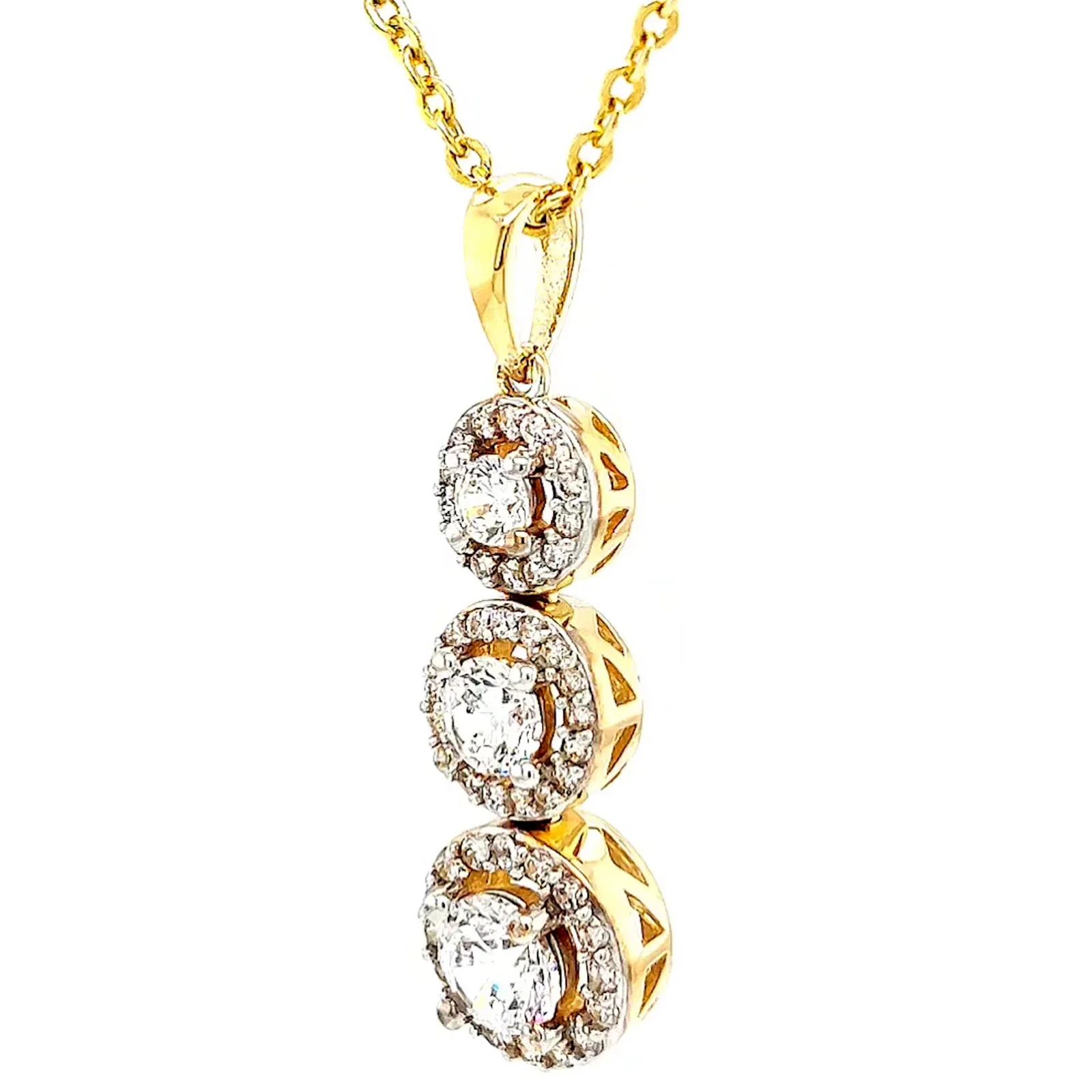 HUSH 9ct Yellow Gold Round Brilliant Cut with 1 CARAT tw of Diamond Simulants Pendant - Image 11